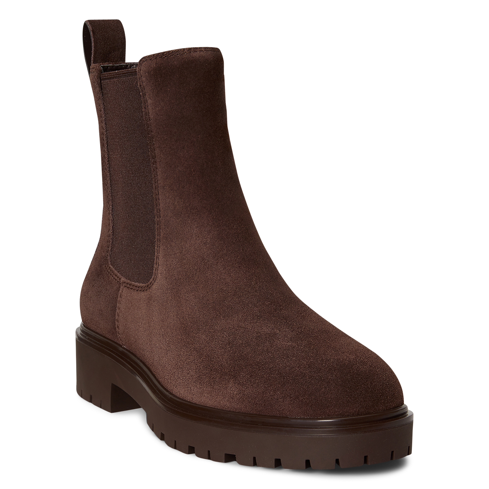 Bottines suédées en cuir mélangé LAUREN RALPH LAUREN Marron