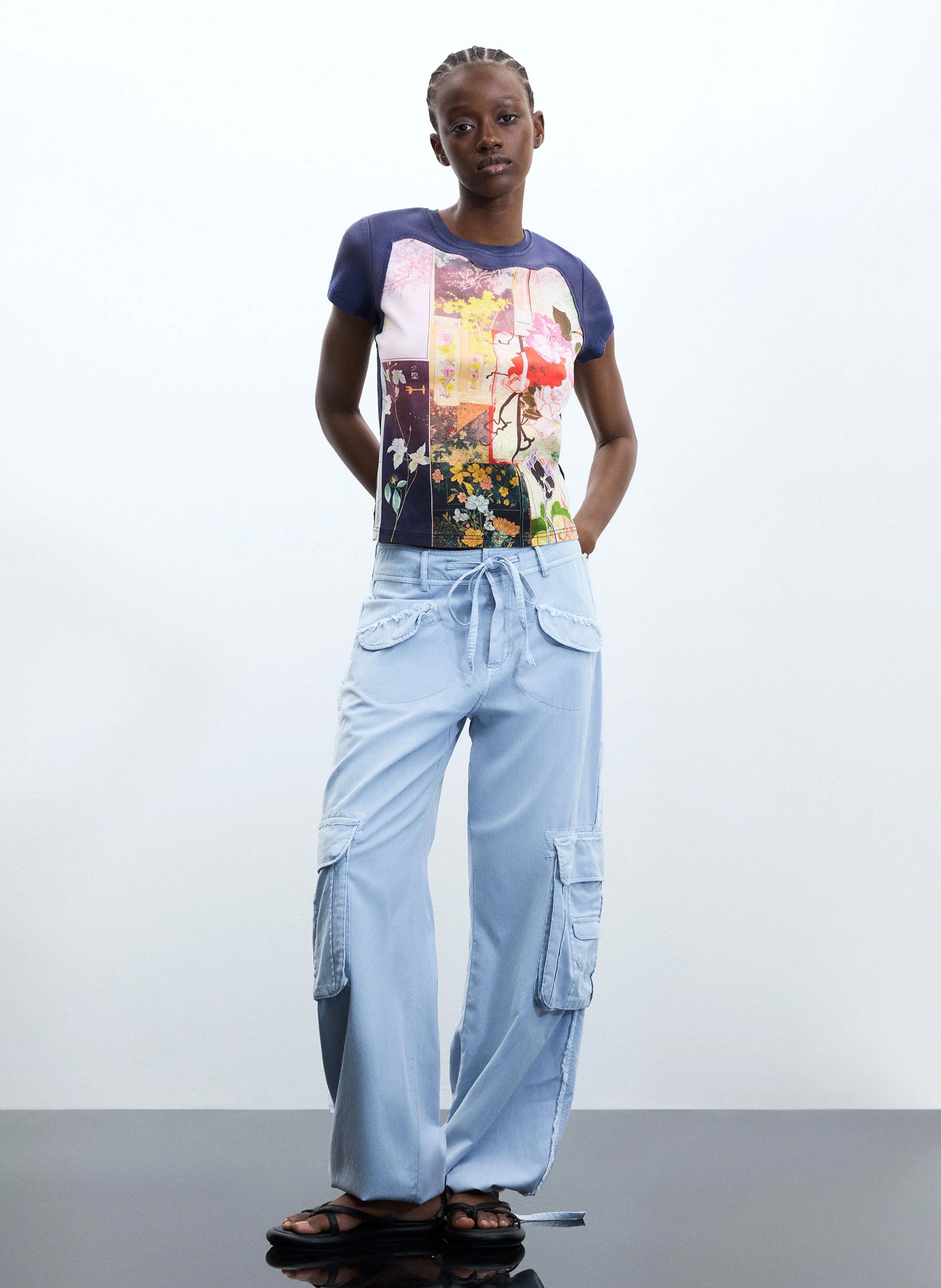 Tee-shirt col rond DESIGUAL Noir