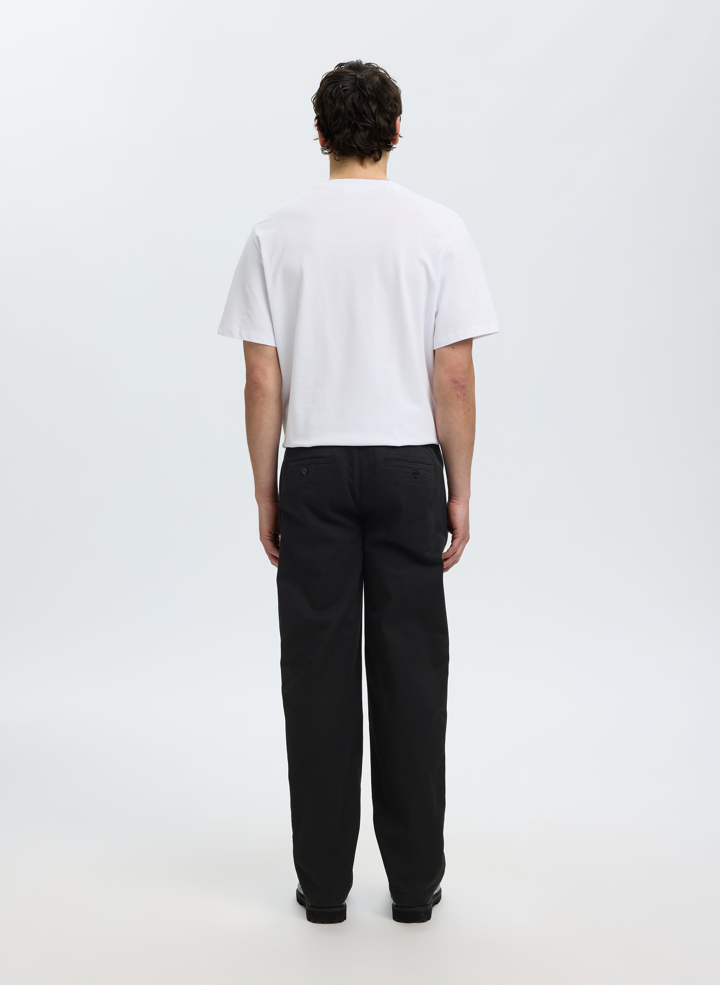 Gerade geschnittene Hose aus Bio-Baumwoll-Mix | Schwarz SELECTED Herren