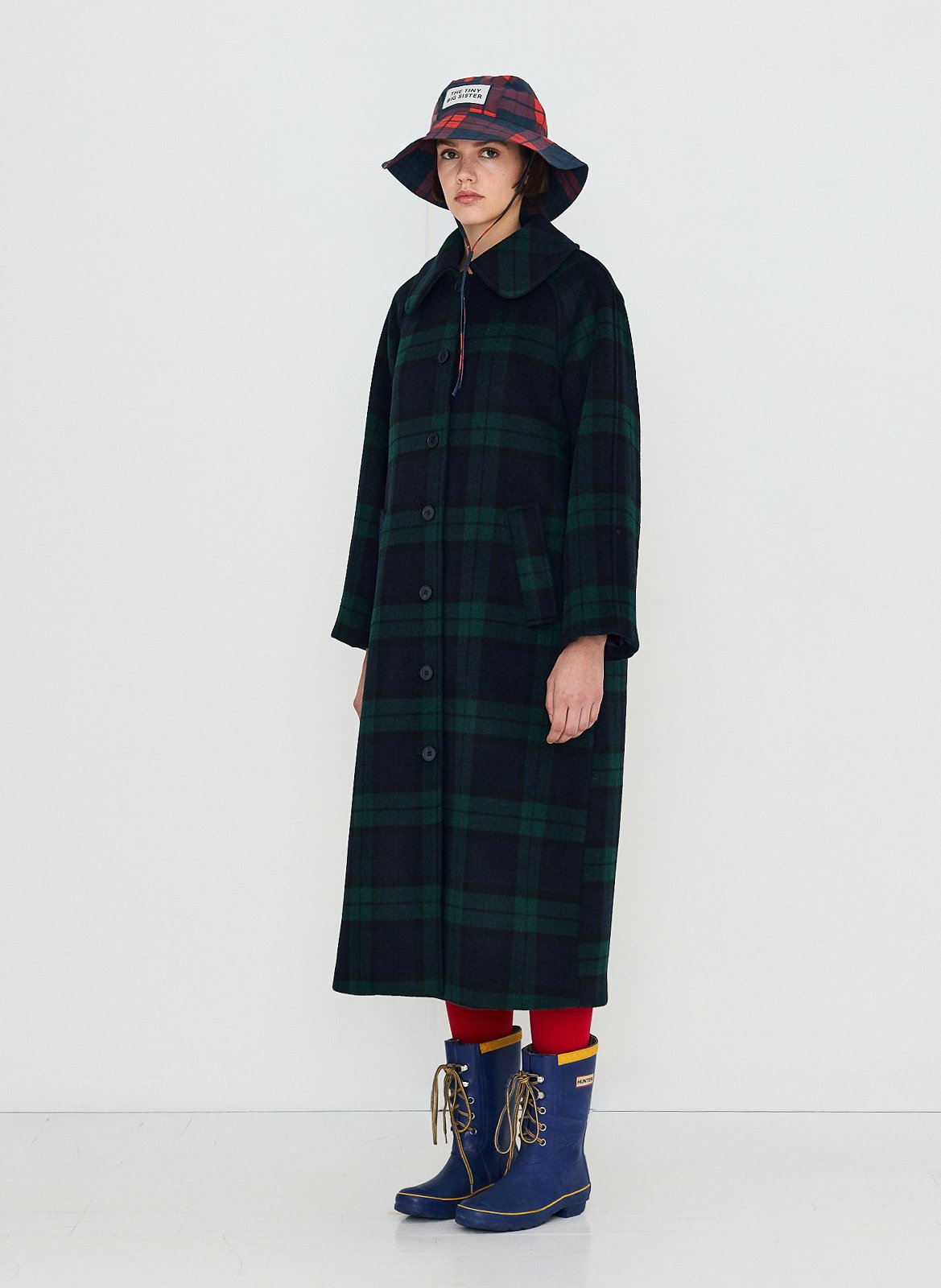 Straight wool-blend coat with classic collar THE TINY BIG SISTER Blue