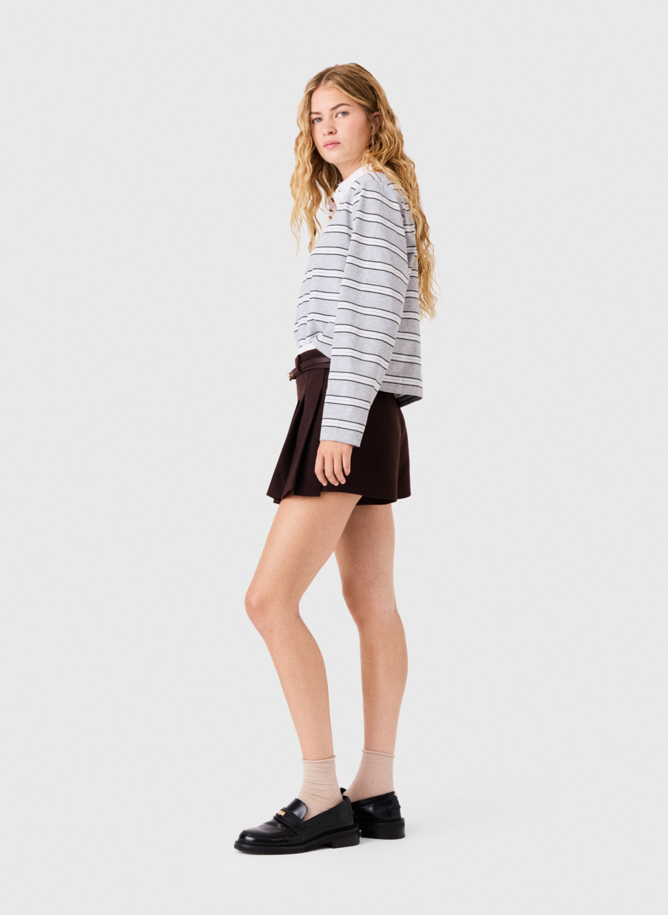 Oversized polo van katoenmix MAJE Grijs
