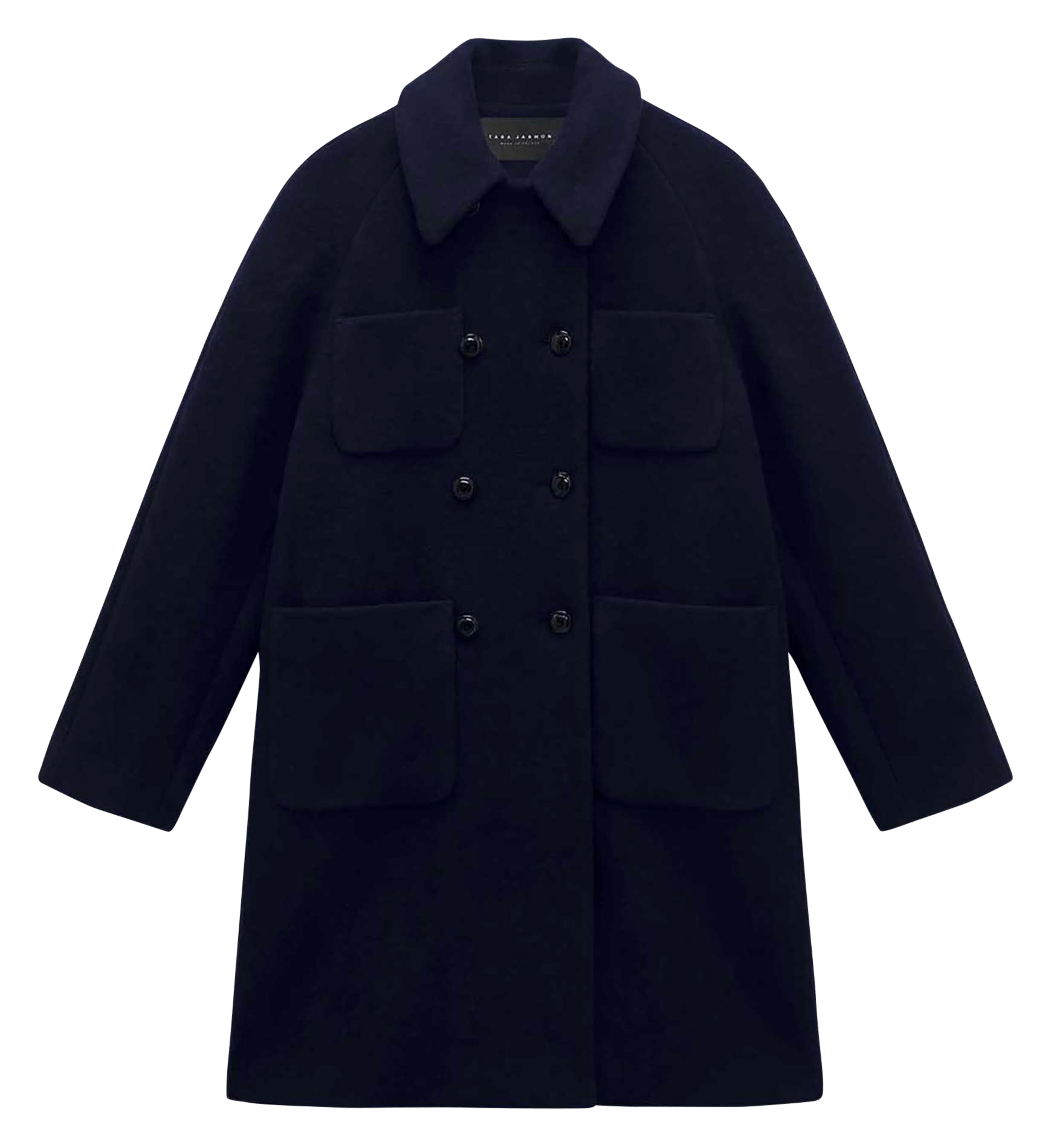 Rechte jas van wolmix TARA JARMON Blauw