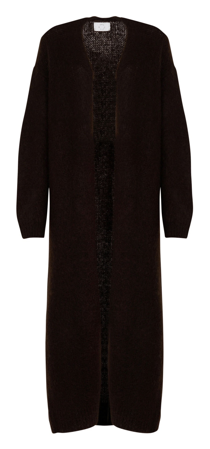 Long straight-knit cardigan DES PETITS HAUTS Brown