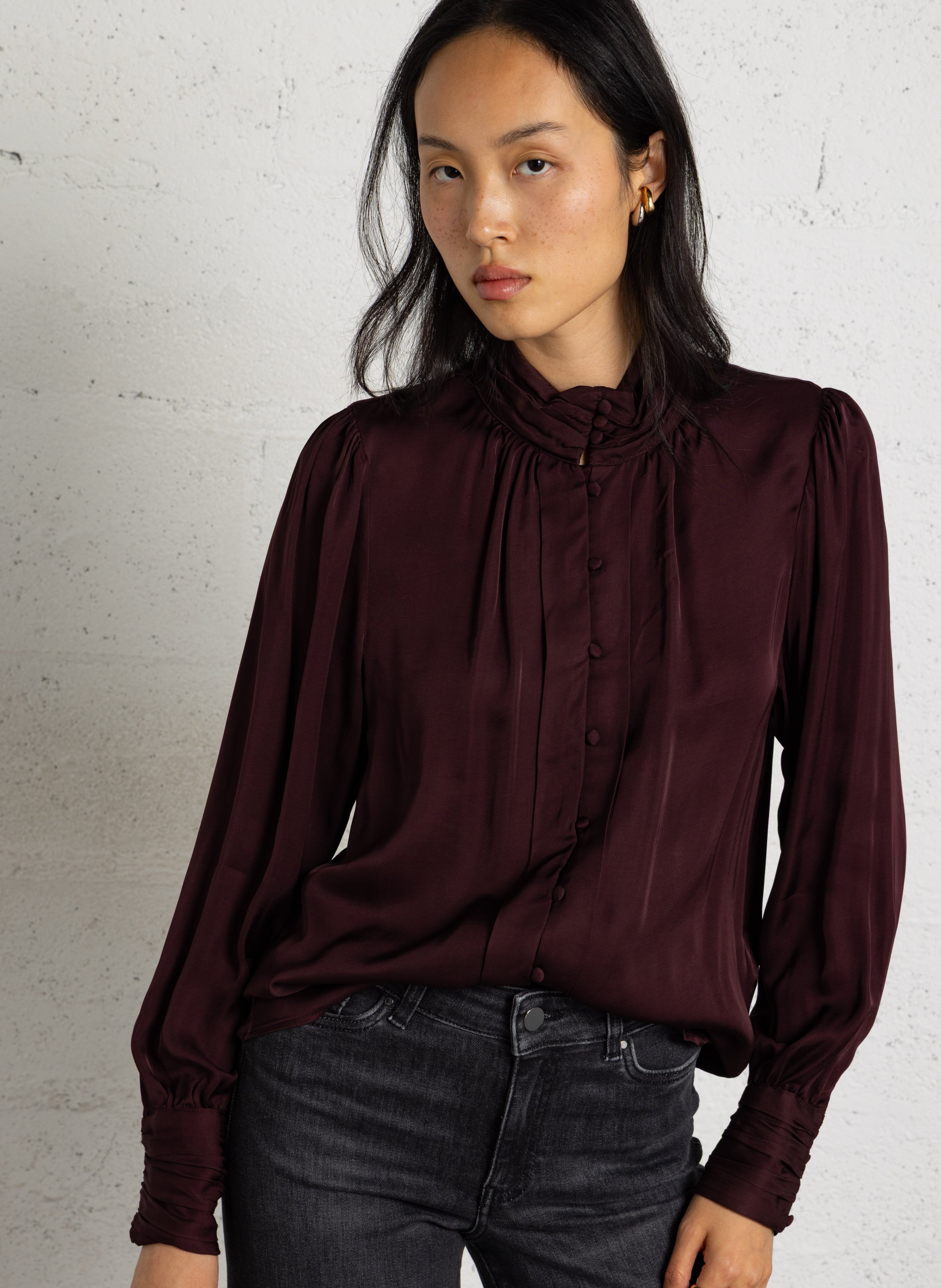 Rechte en vloeiende blouse MAISON 123 Violet