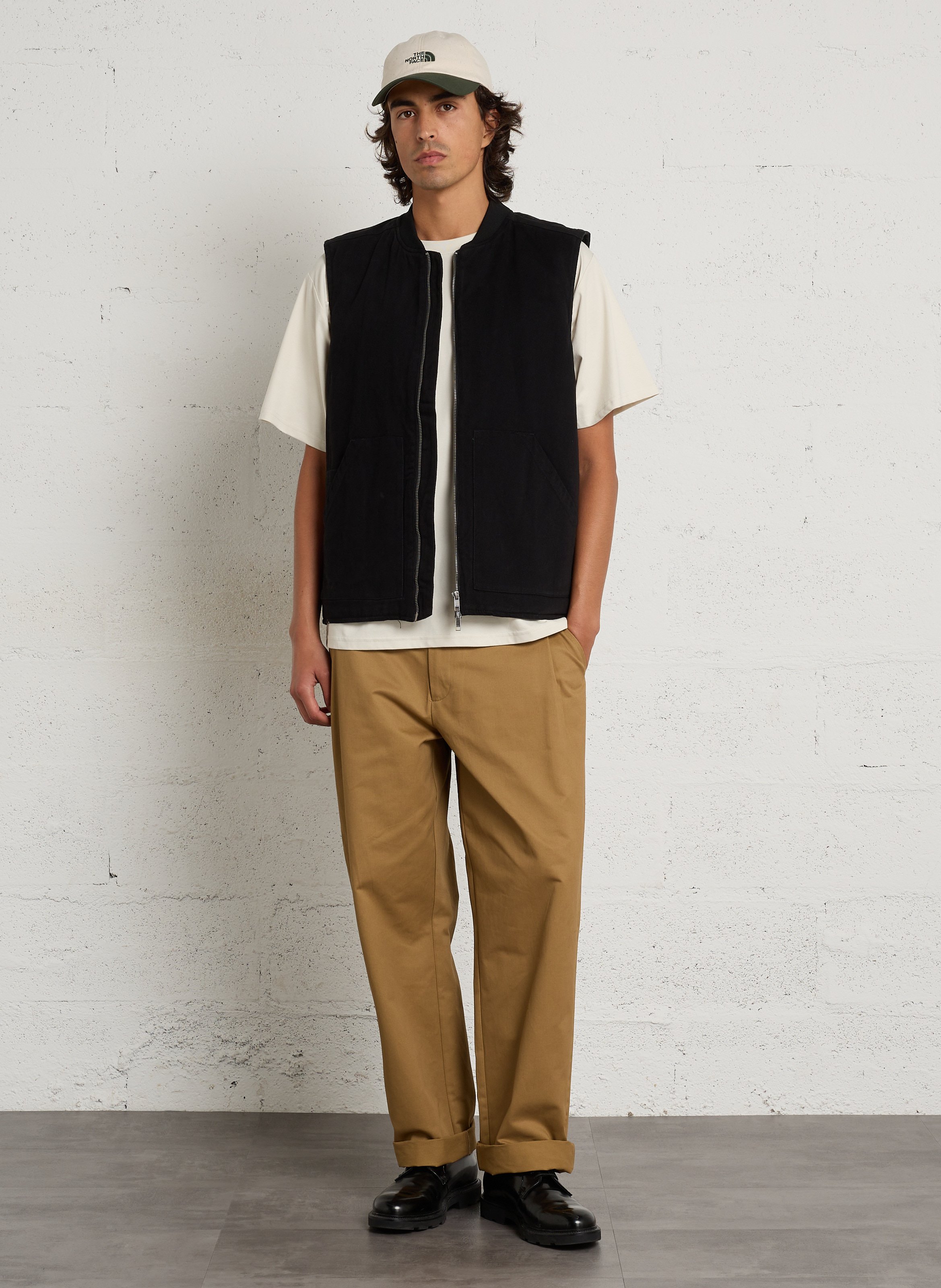 Pantalon droit en coton MINIMUM Marron
