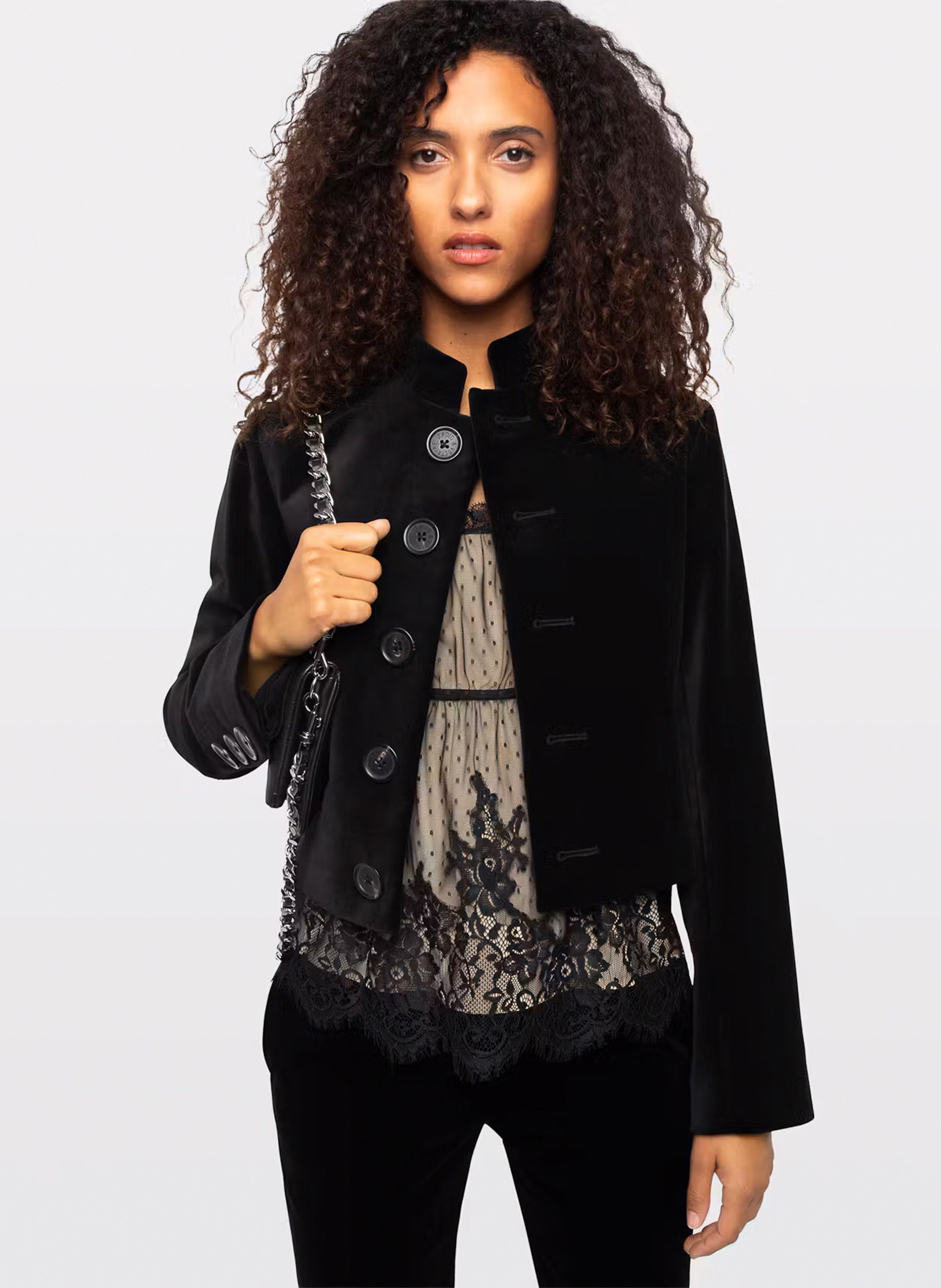 Baumwolljacke mit Stehkragen ZADIG&VOLTAIRE Schwarz