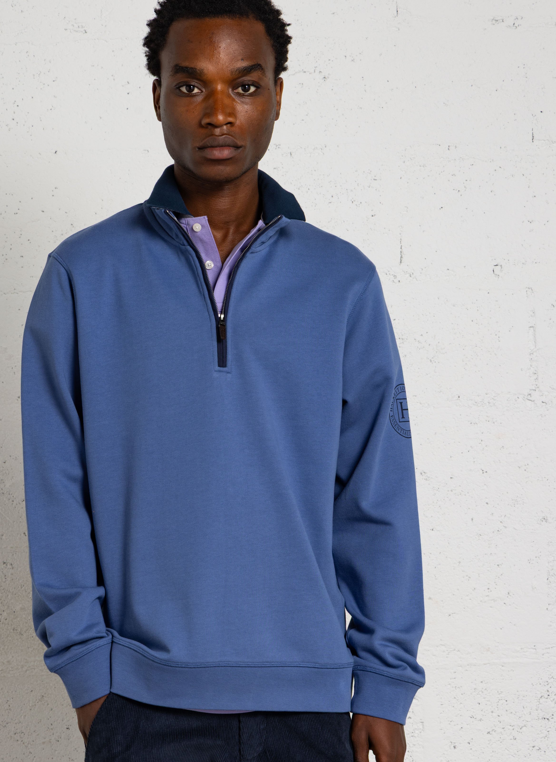 Sweat en coton HACKETT Bleu
