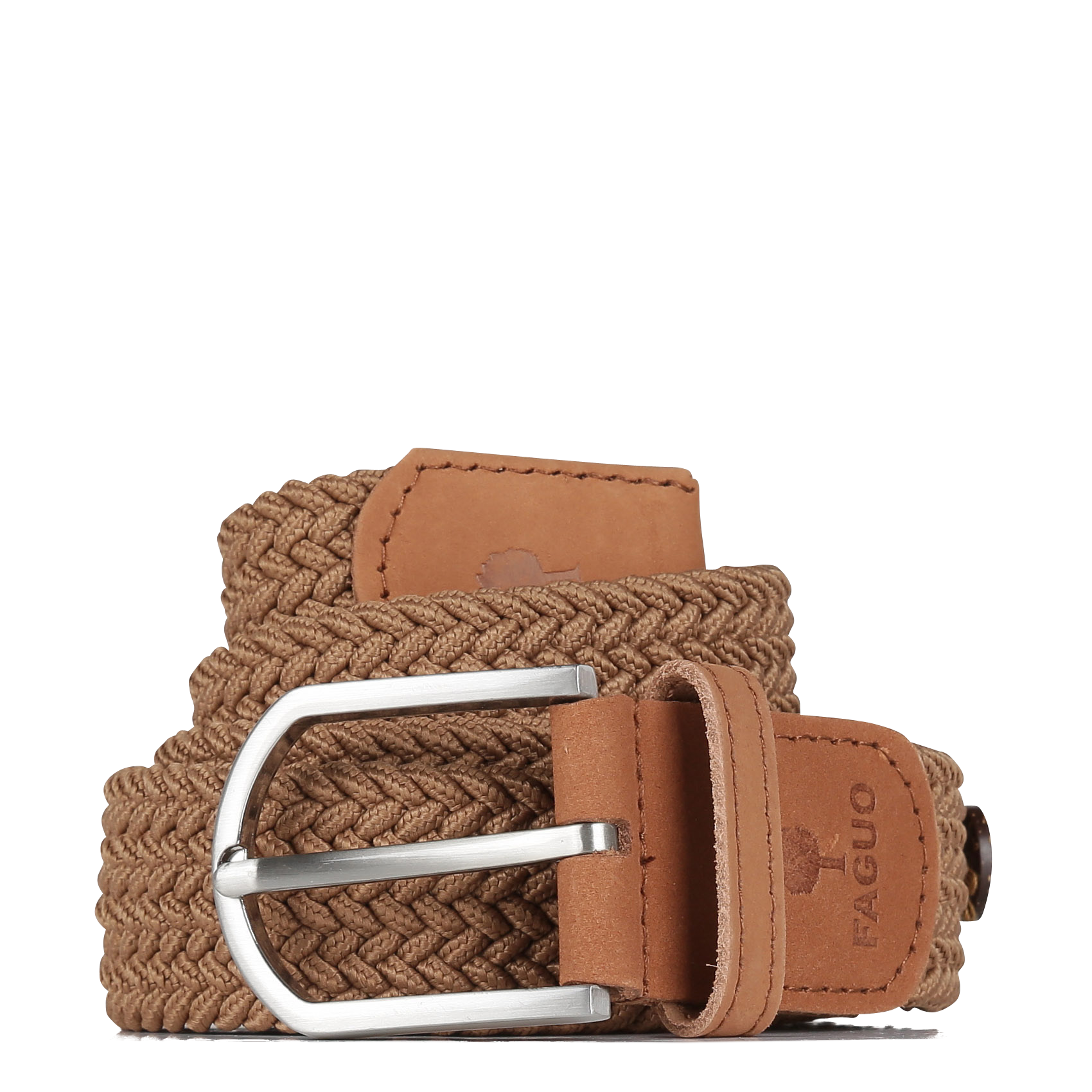 Ceinture tressée en toile FAGUO Marron