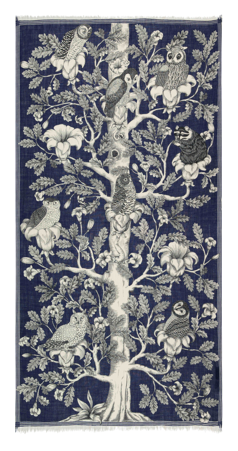 Wolltuch mit Print INOUI EDITIONS Blau