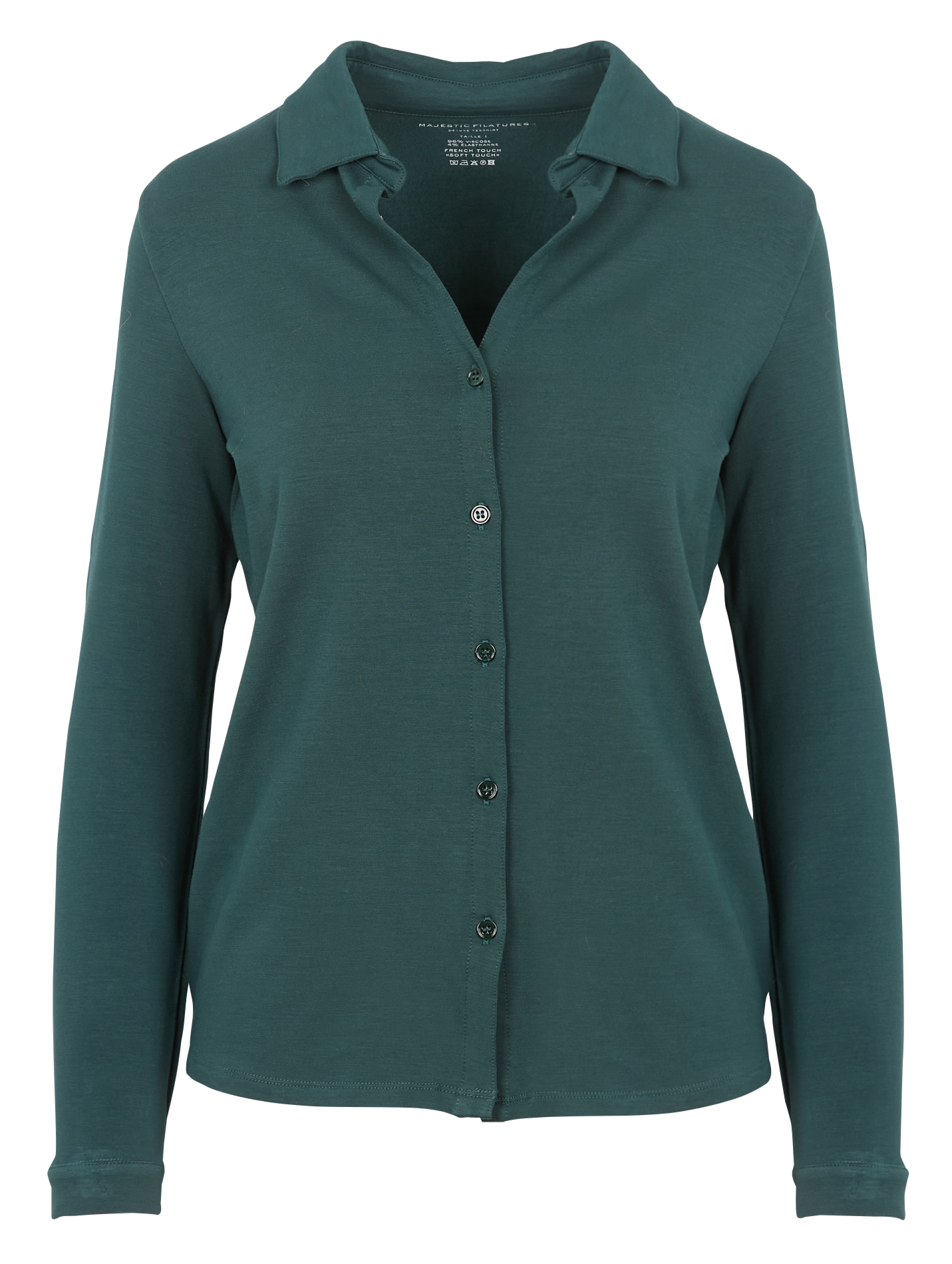 Shirt with classic collar MAJESTIC FILATURES Green