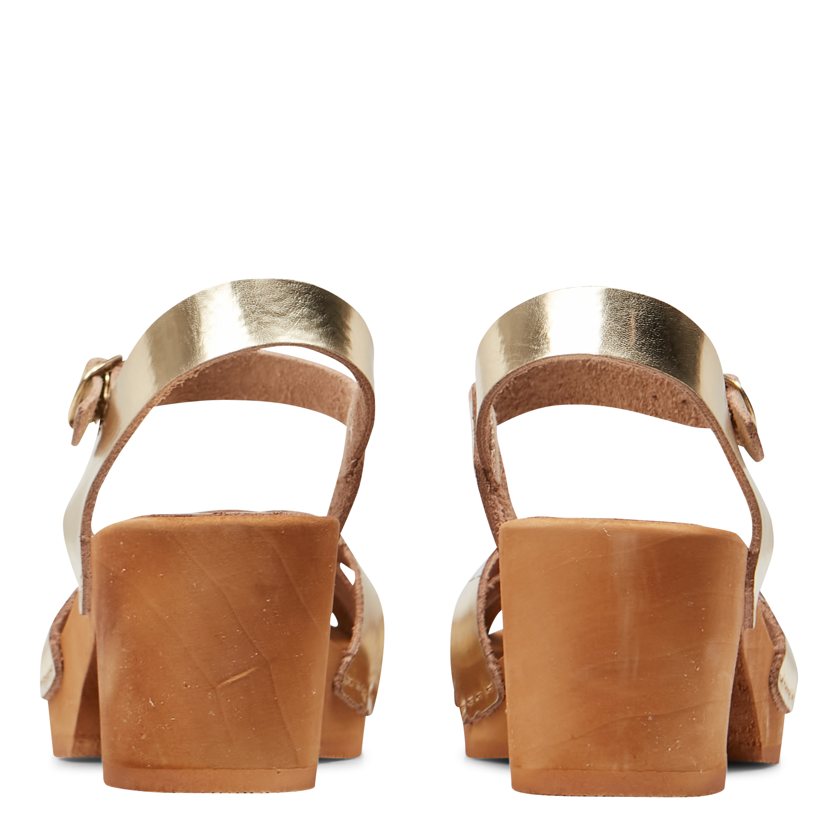 Hoge sandalen van glanzend leer BOSABO Goudkleurig