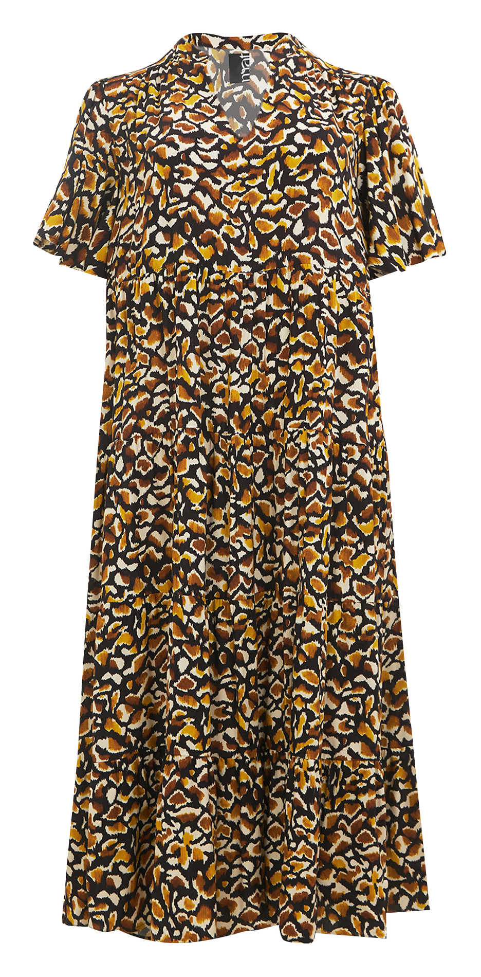 Robe longue col V imprimée MAT FASHION Jaune