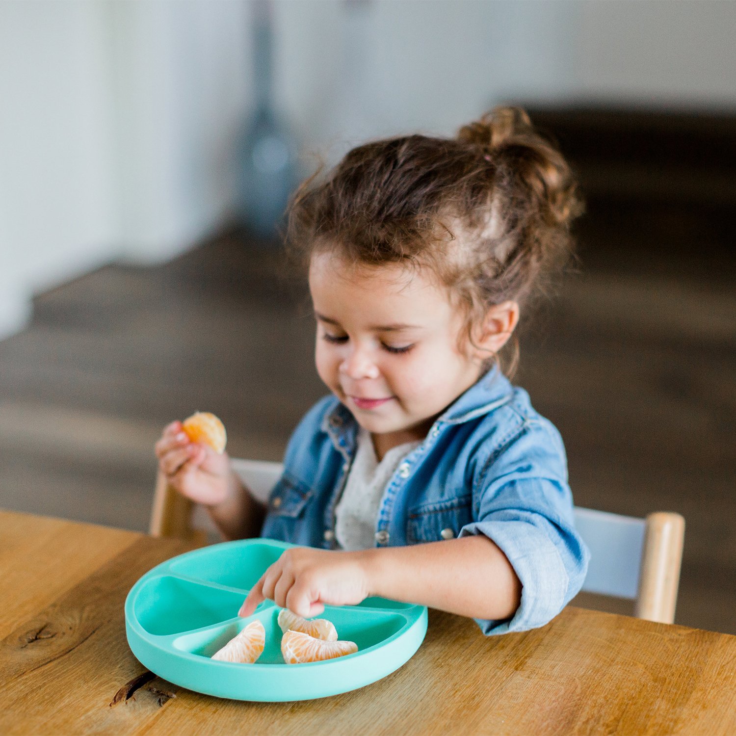 Assiette ventouse en silicone KINDSGUT Bleu