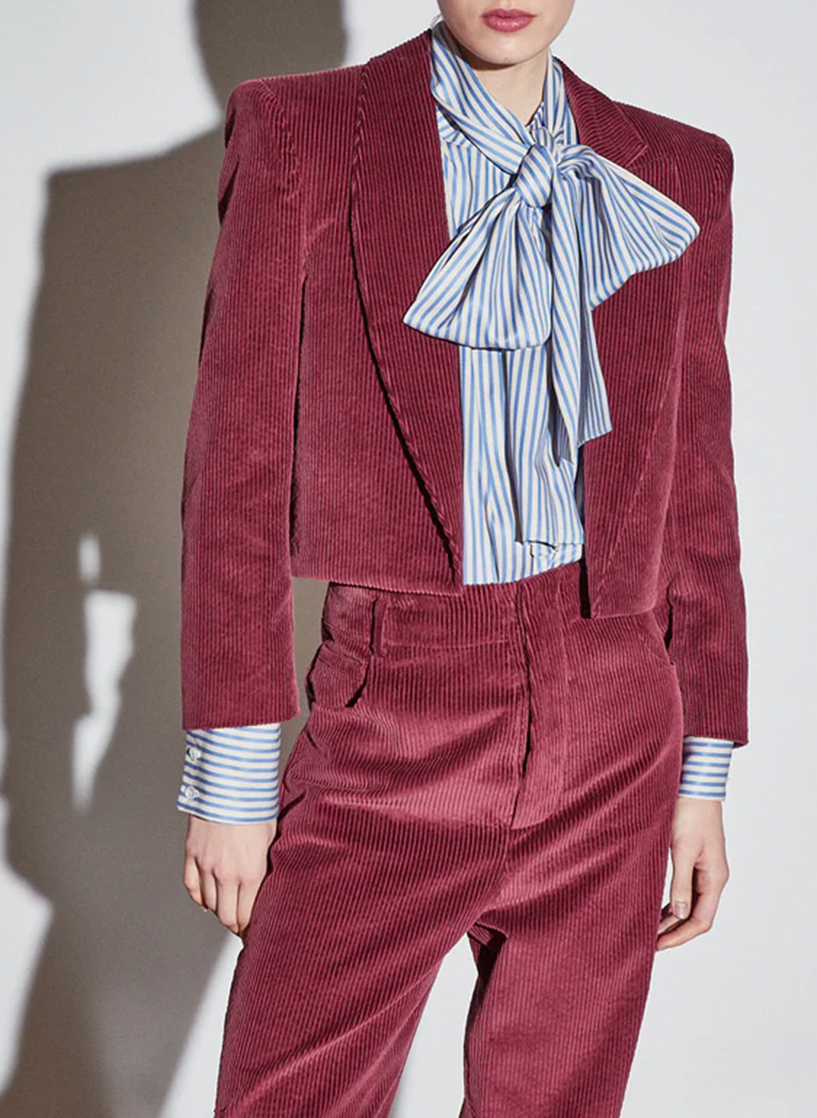 Straight cotton jacket Red