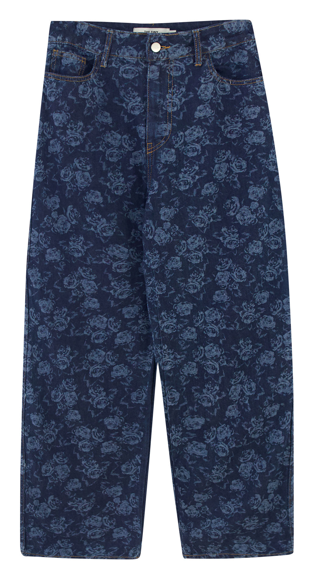 Jean large à motifs en coton  THE TINY BIG SISTER Bleu