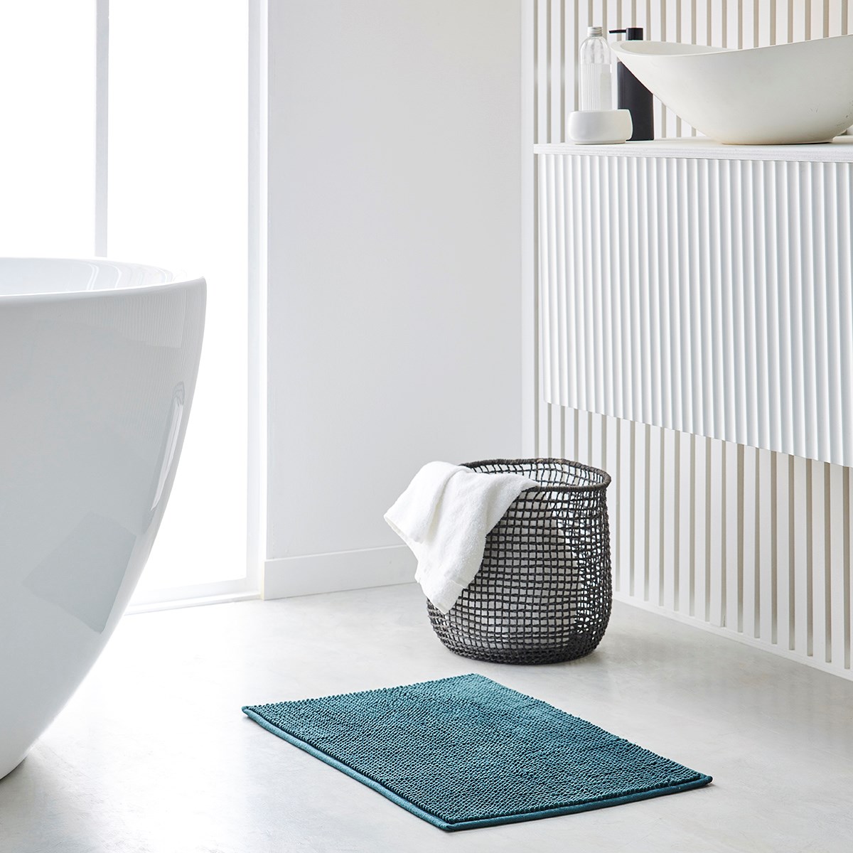 Spotted bath mat TODAY LINGE DE MAISON Blue