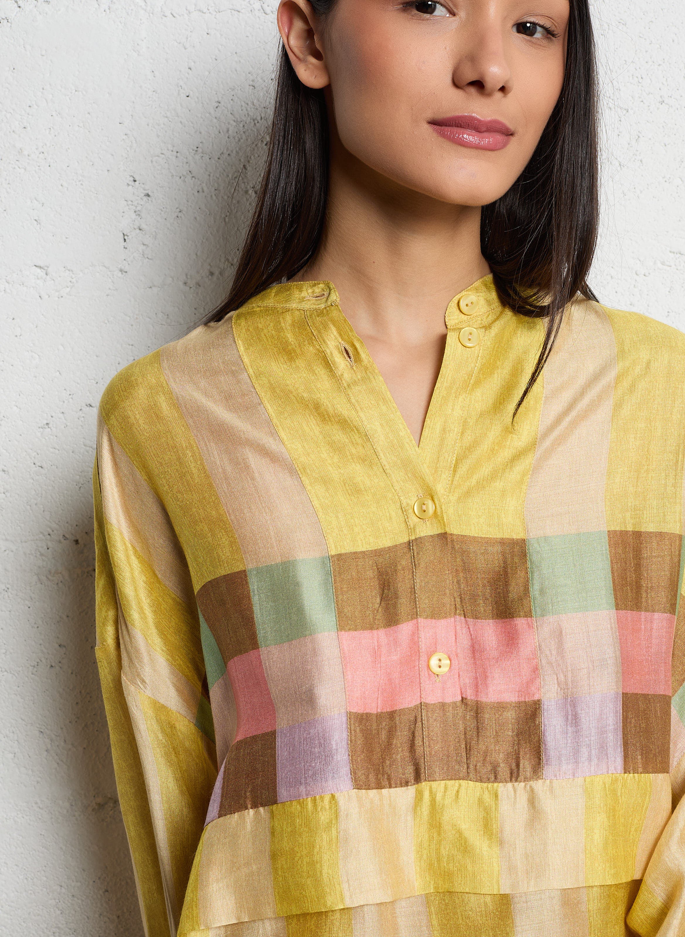 Printed shirt with Mandarin collar MES DEMOISELLES Multicolored