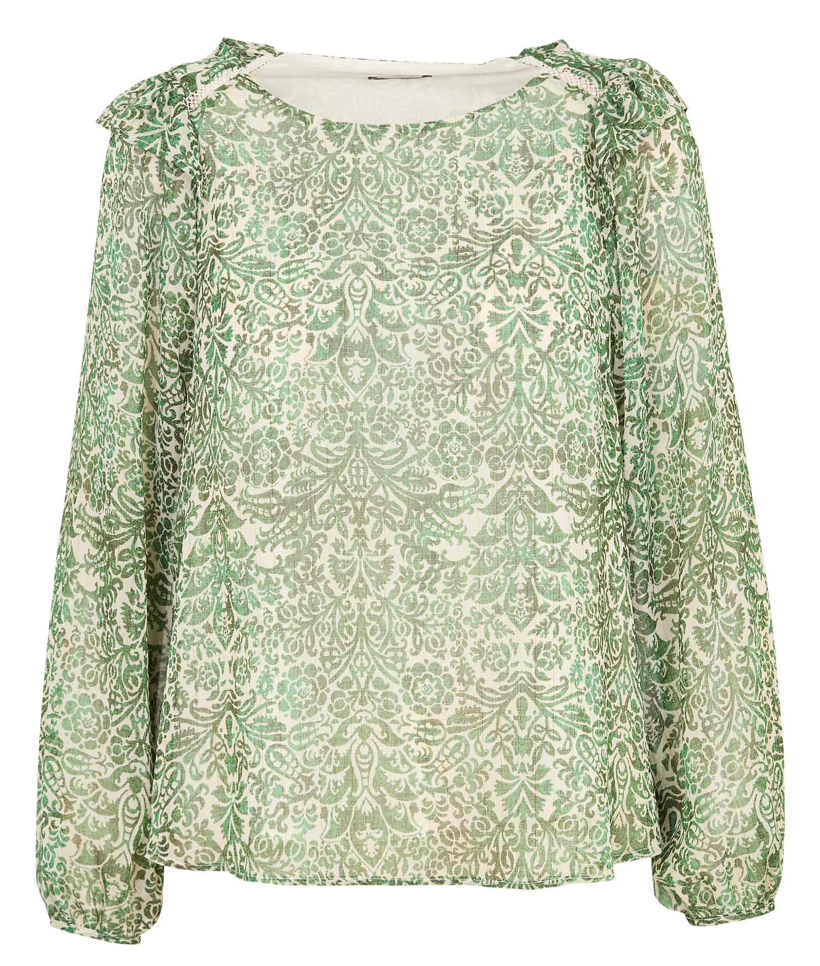 Printed long-sleeved top ONE STEP White