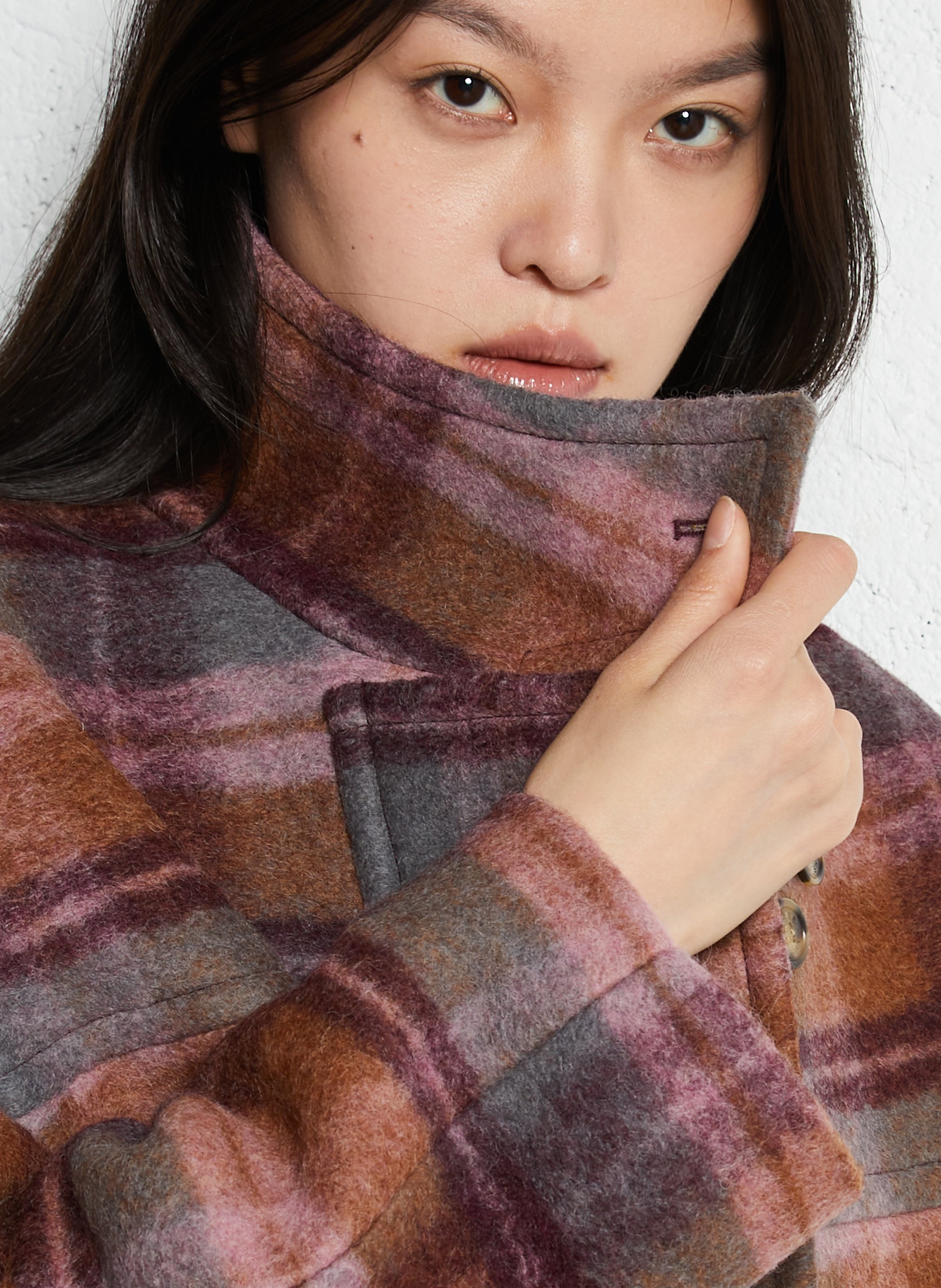 Manteau oversize en laine mélangée Marron