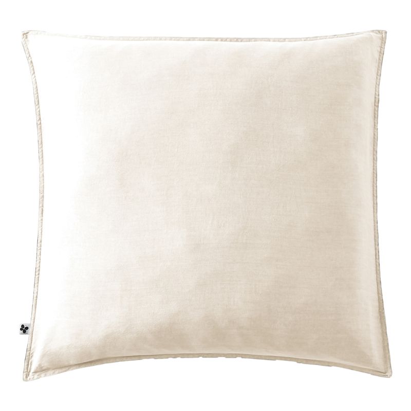 Cotton percale pillow case L'EFFET PAPILLON Beige