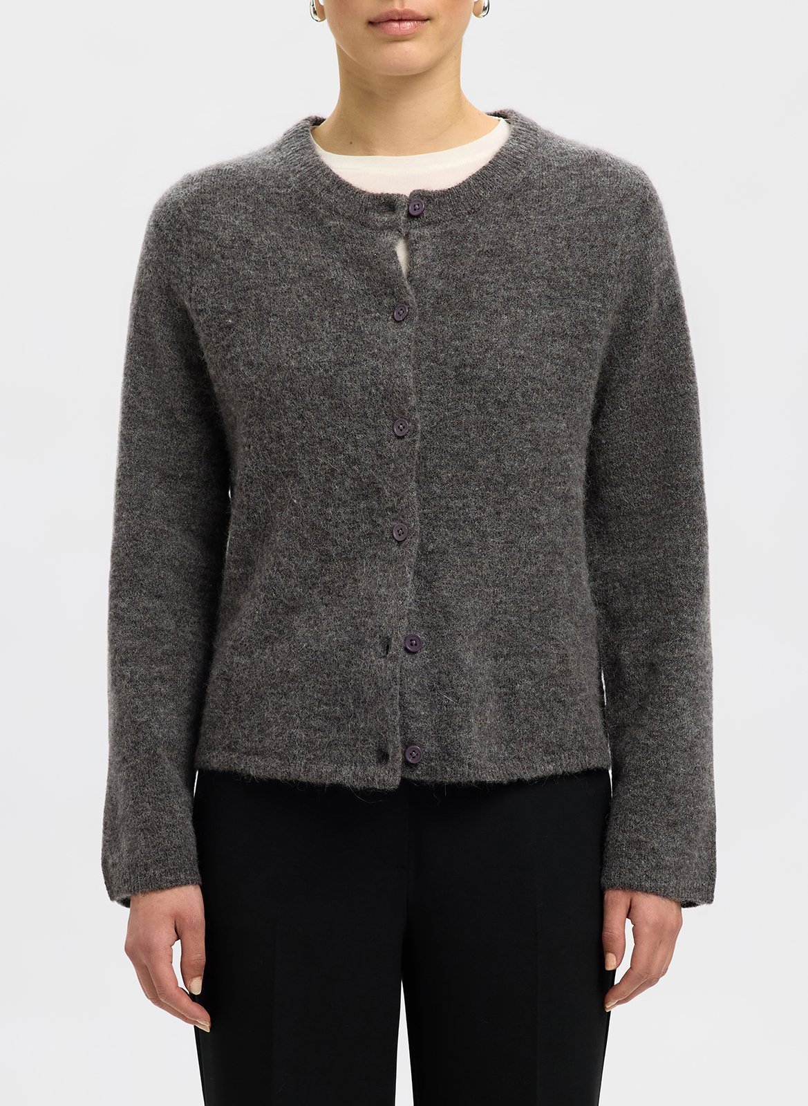 Gilet col rond en laine mélangée SELECTED