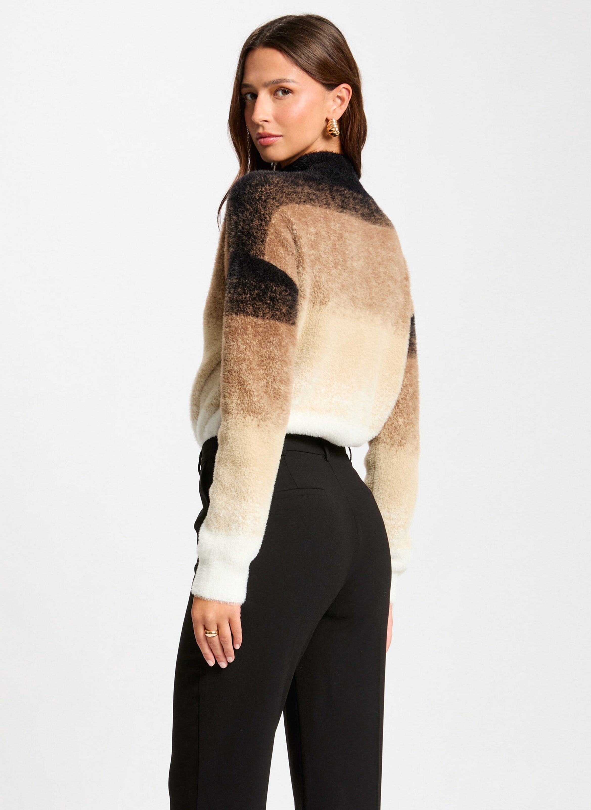 Elena high-neck sweater MORGAN Brown