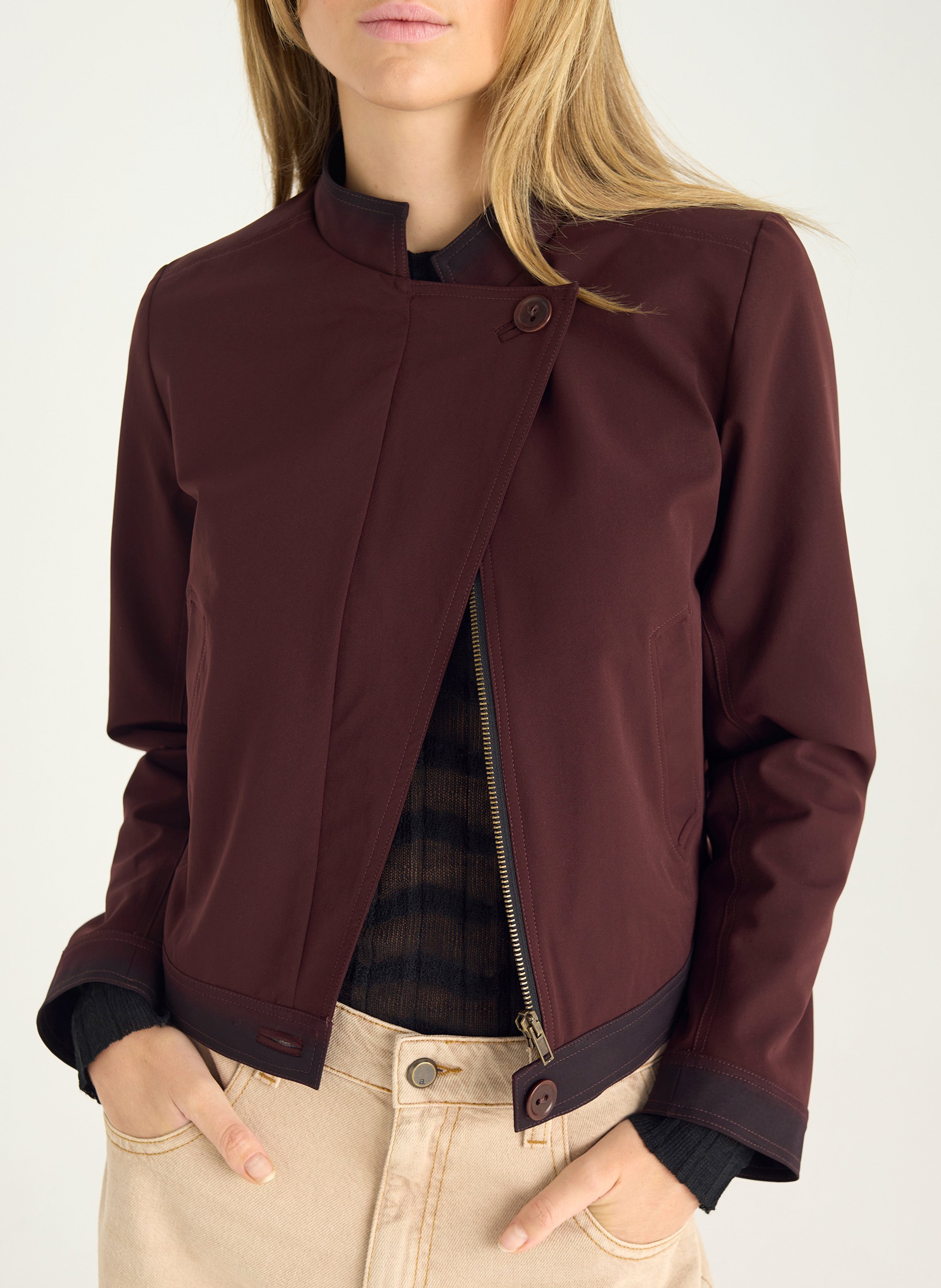 Veste droite col officier COTELAC Violet