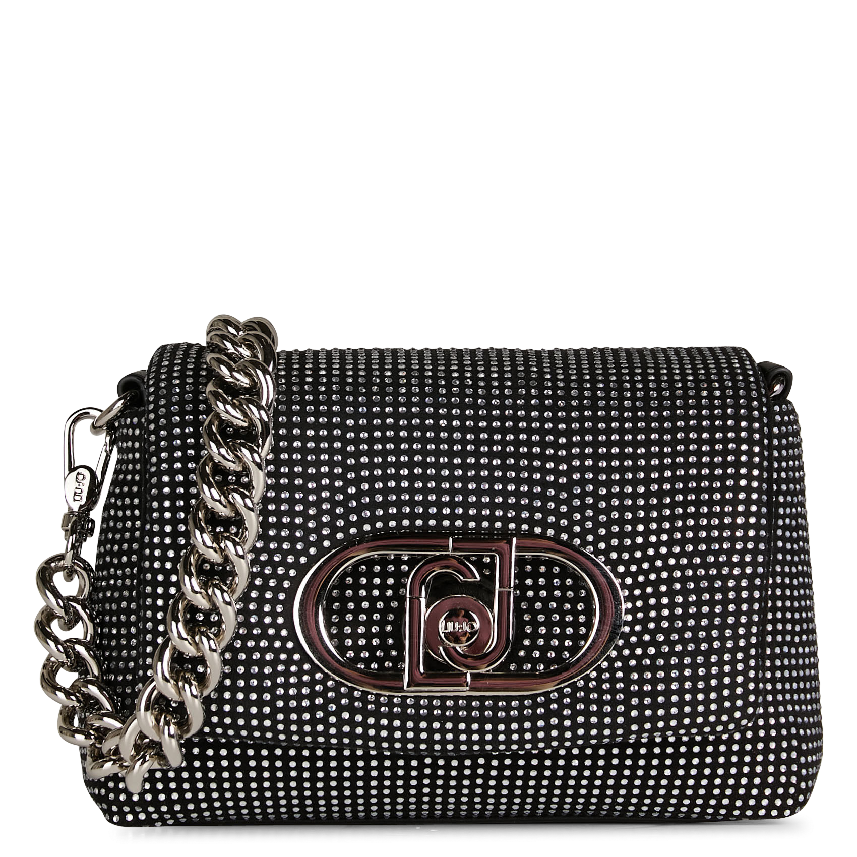 Sac bandoulière à rabat avec strass LIU JO Noir