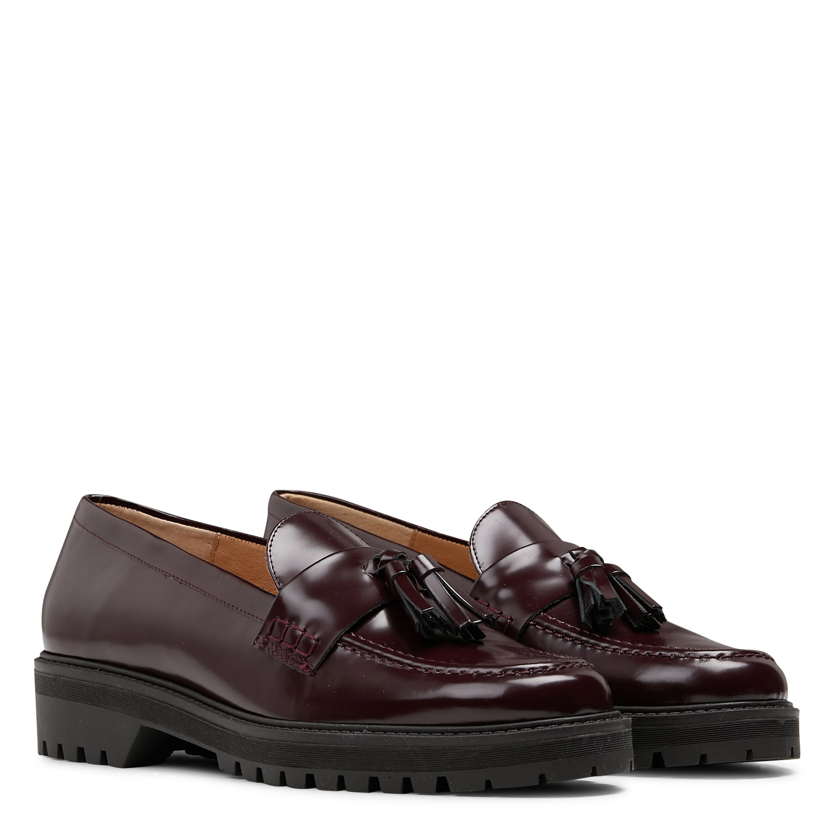 Mocassins en cuir MAISON 123 Rouge