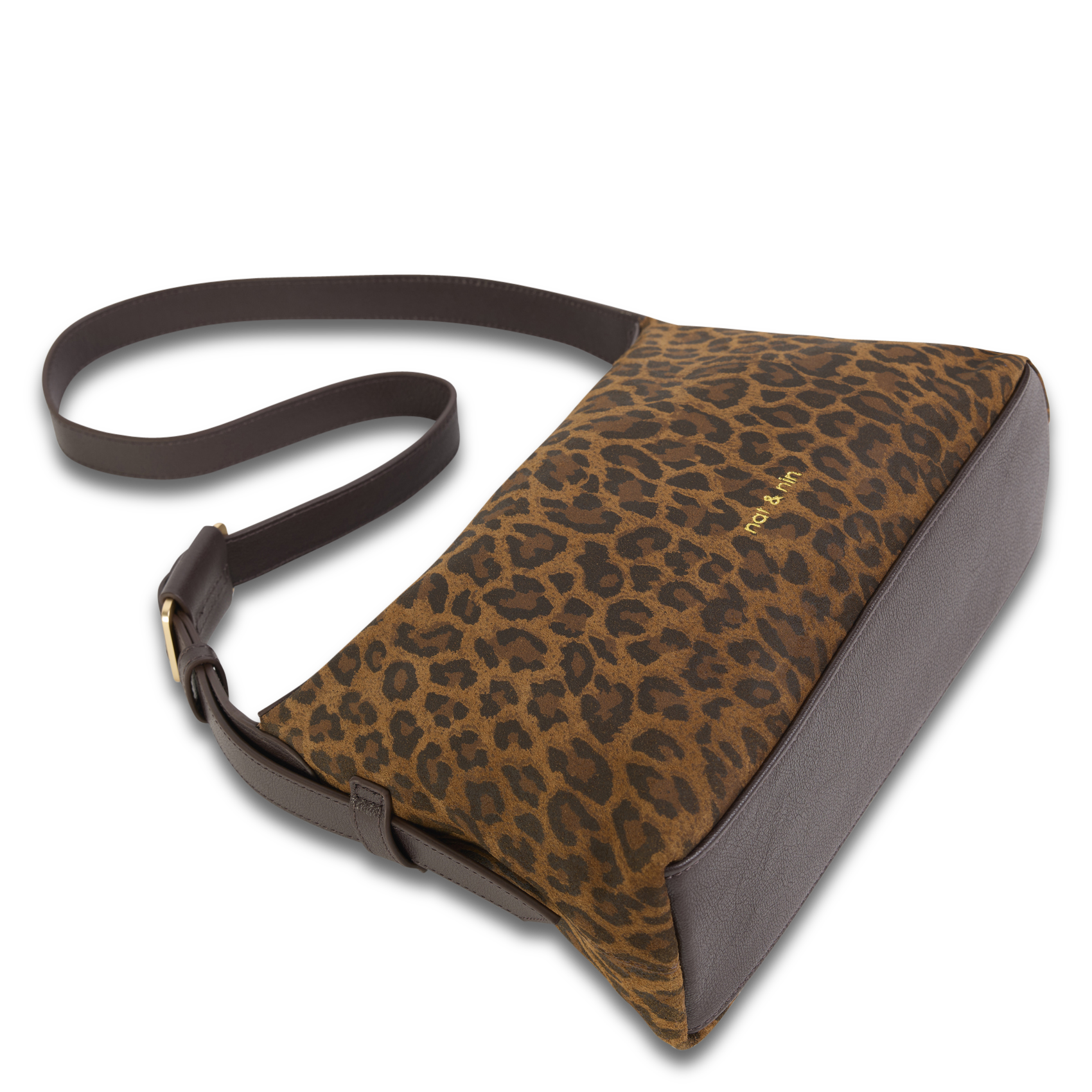 Sac bandoulière en cuir NAT & NIN Marron