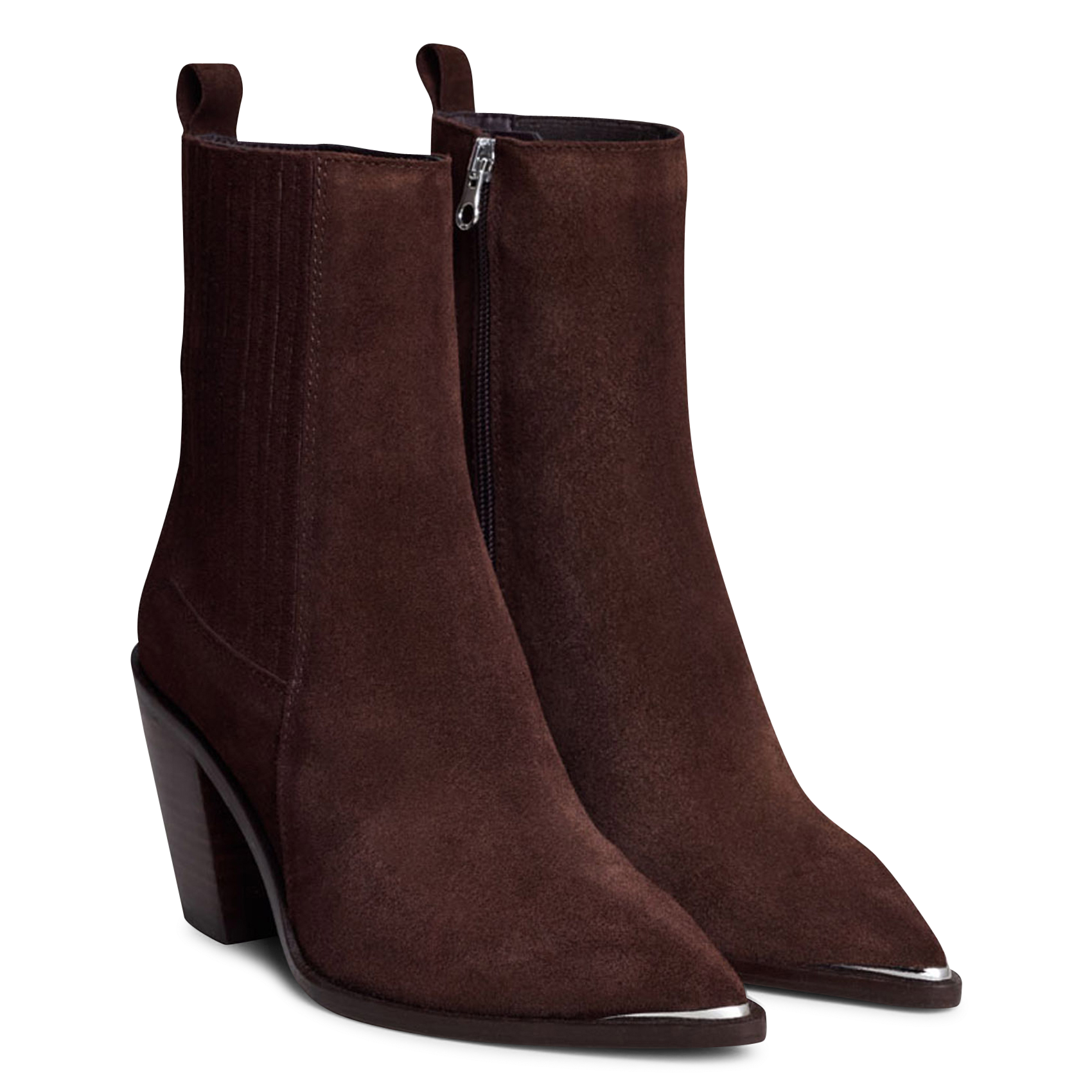 Pointed-toe leather calf boots JONAK Brown