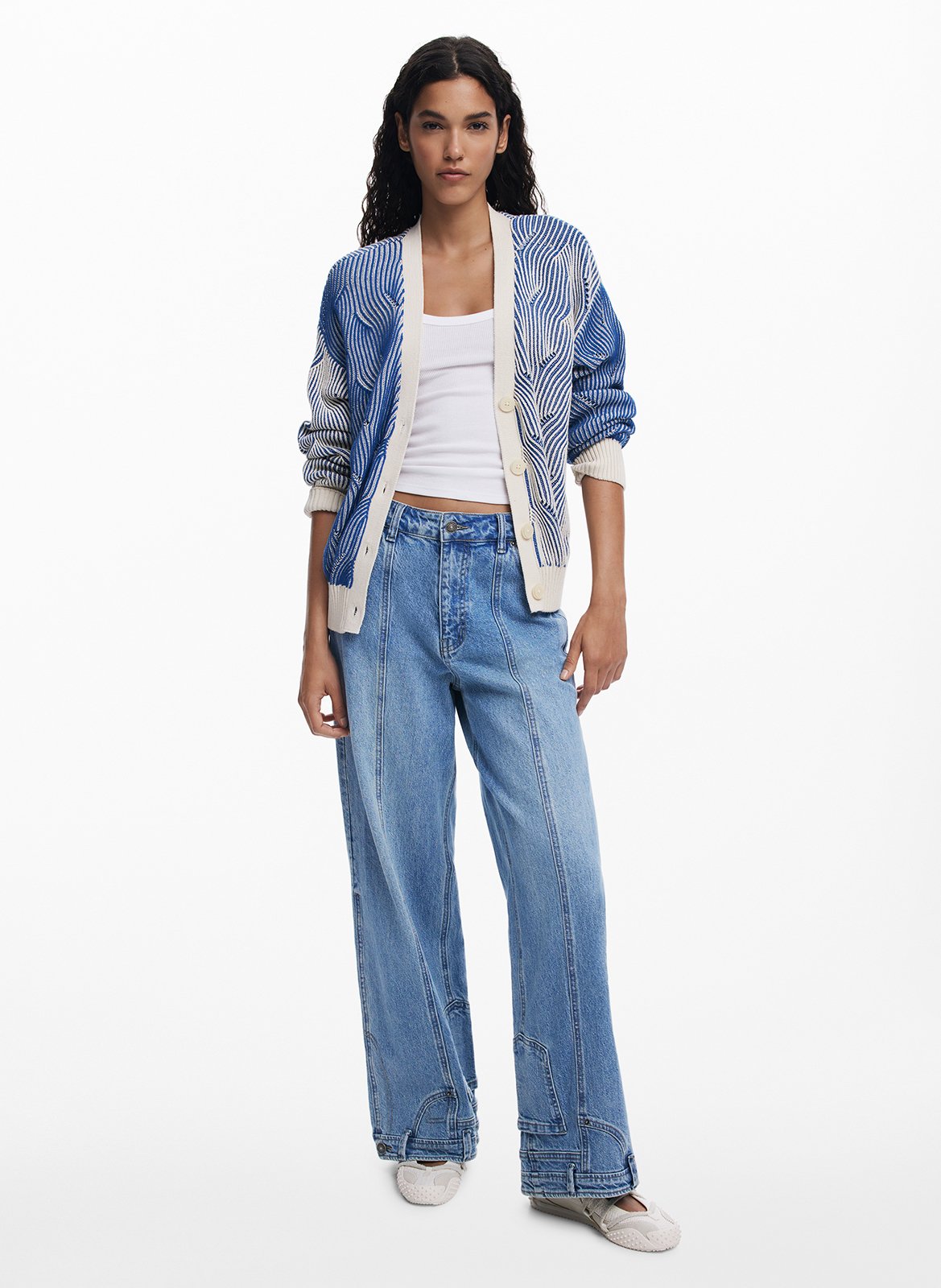 Cardigan con stampa in rilievo DESIGUAL Blu