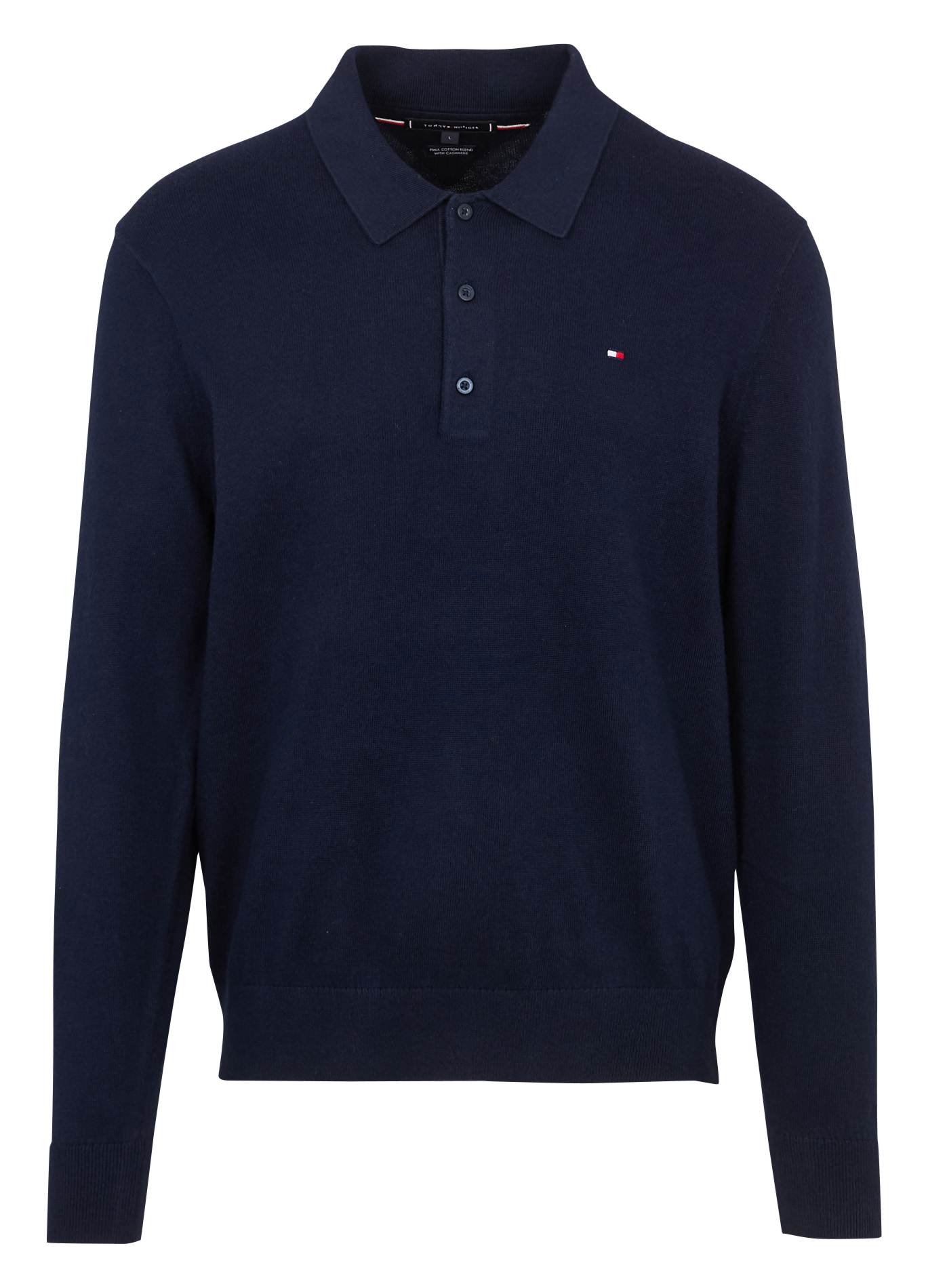 Polo droit en coton bio mélangé TOMMY HILFIGER Bleu