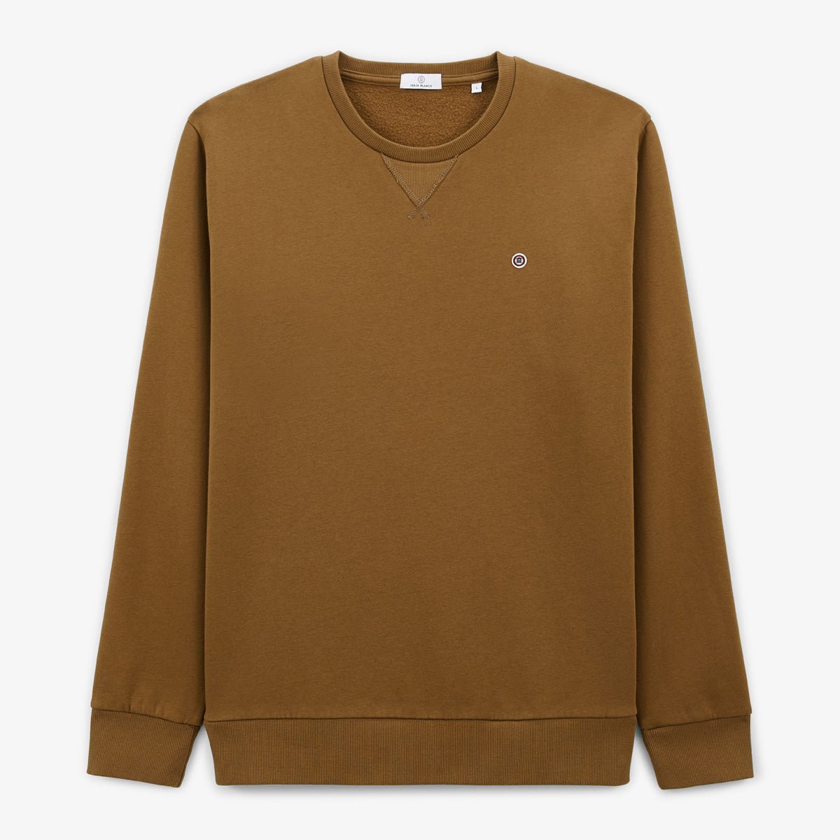 Plain round neck sweatshirt SERGE BLANCO Brown