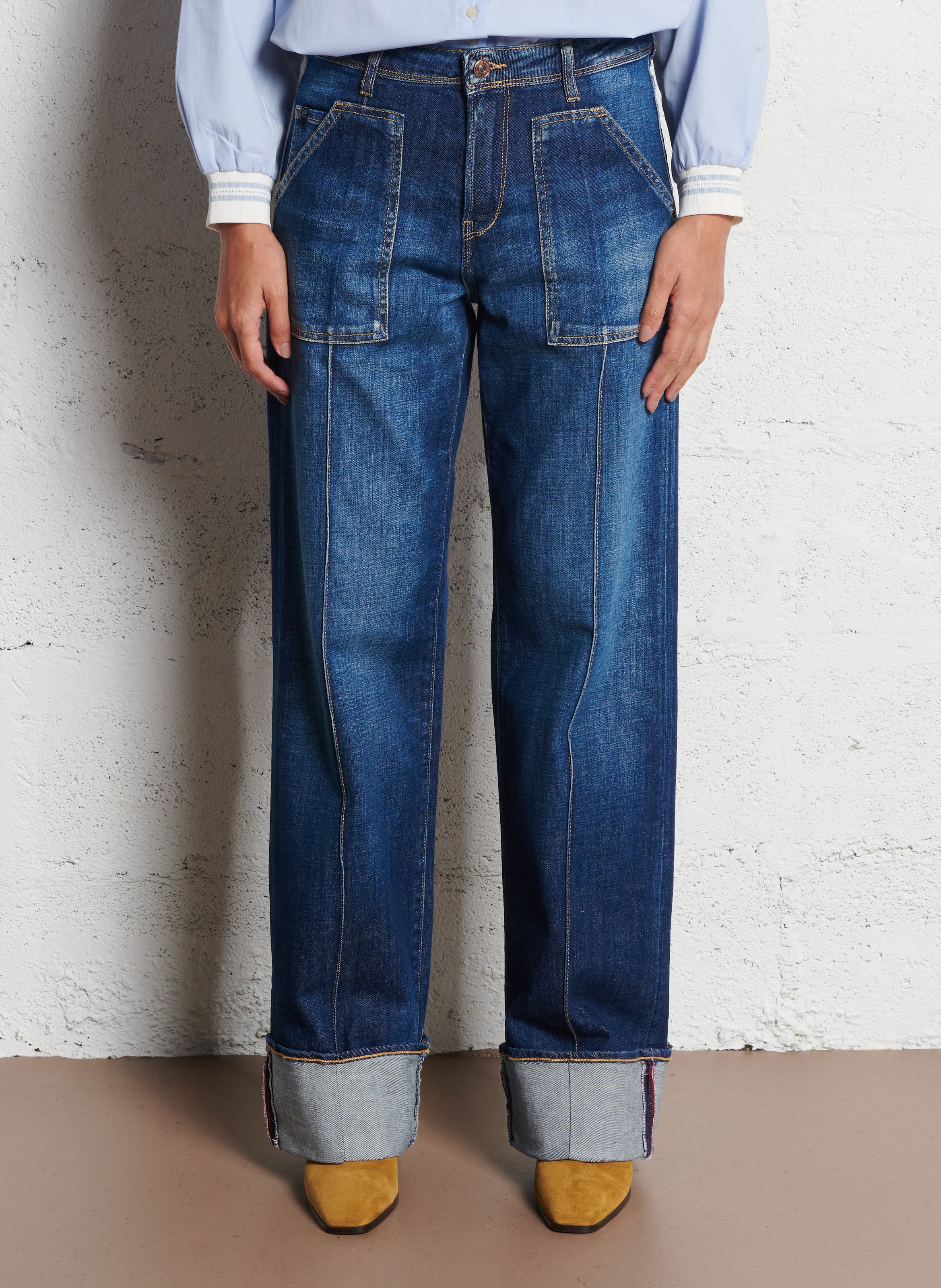 Jean large en coton mélangé LE TEMPS DES CERISES Bleu