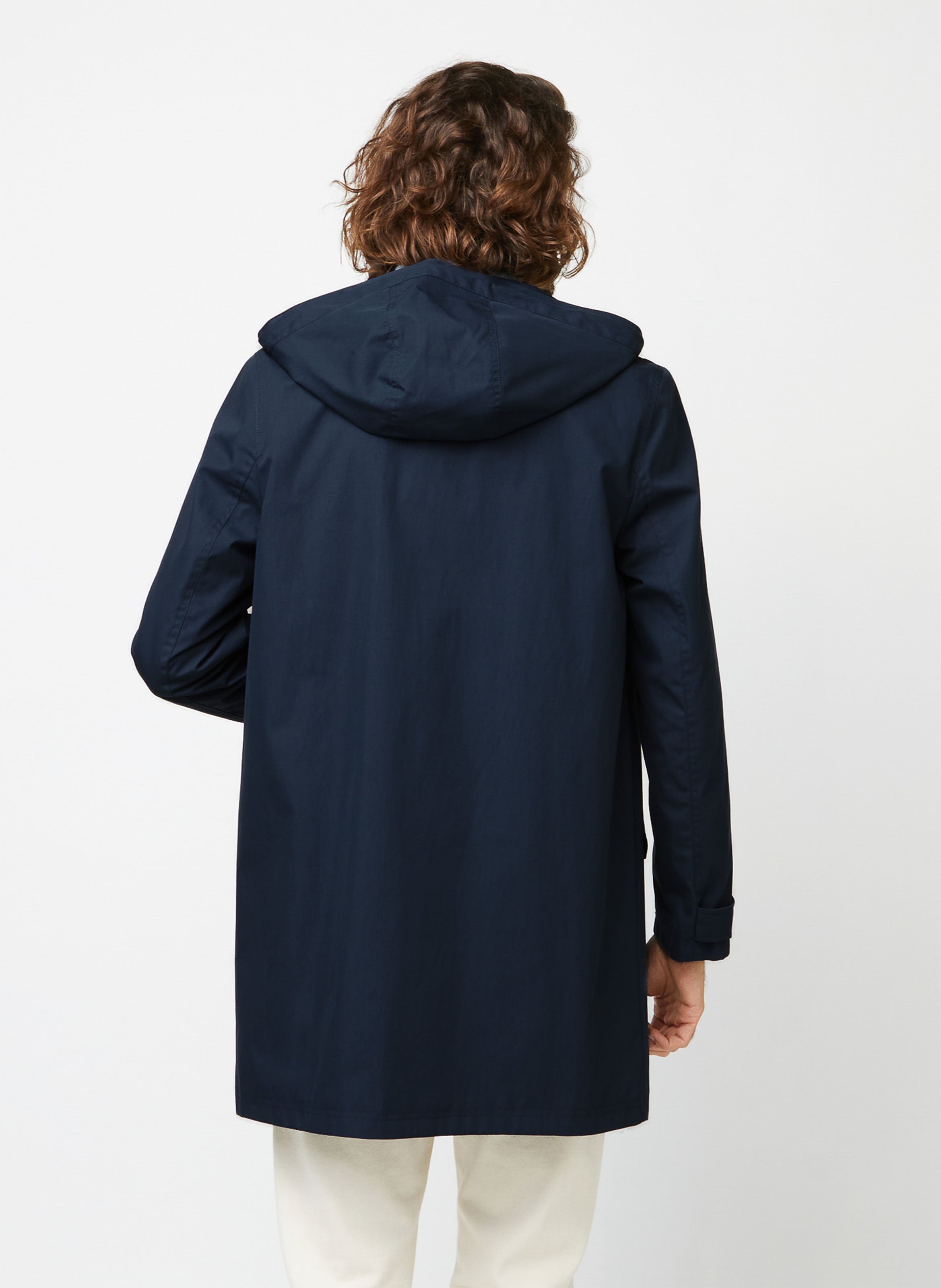 Gerader Regenmantel mit Stehkragen aus Baumwollmischung FAGUO Blau
