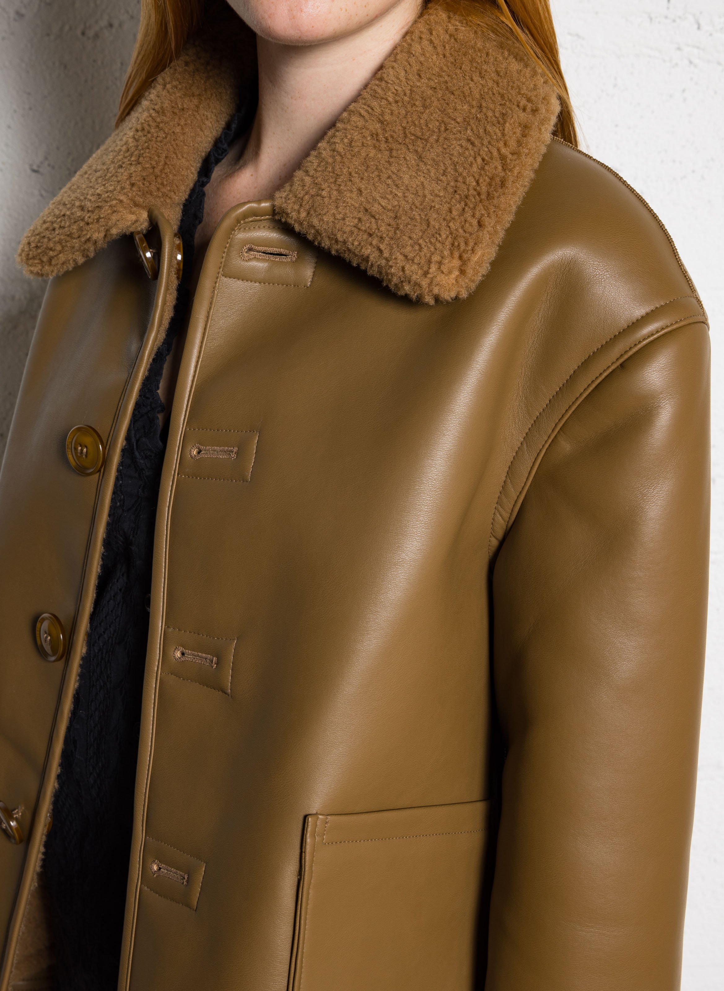 Manteau oversize en bouclettes HOD PARIS Marron