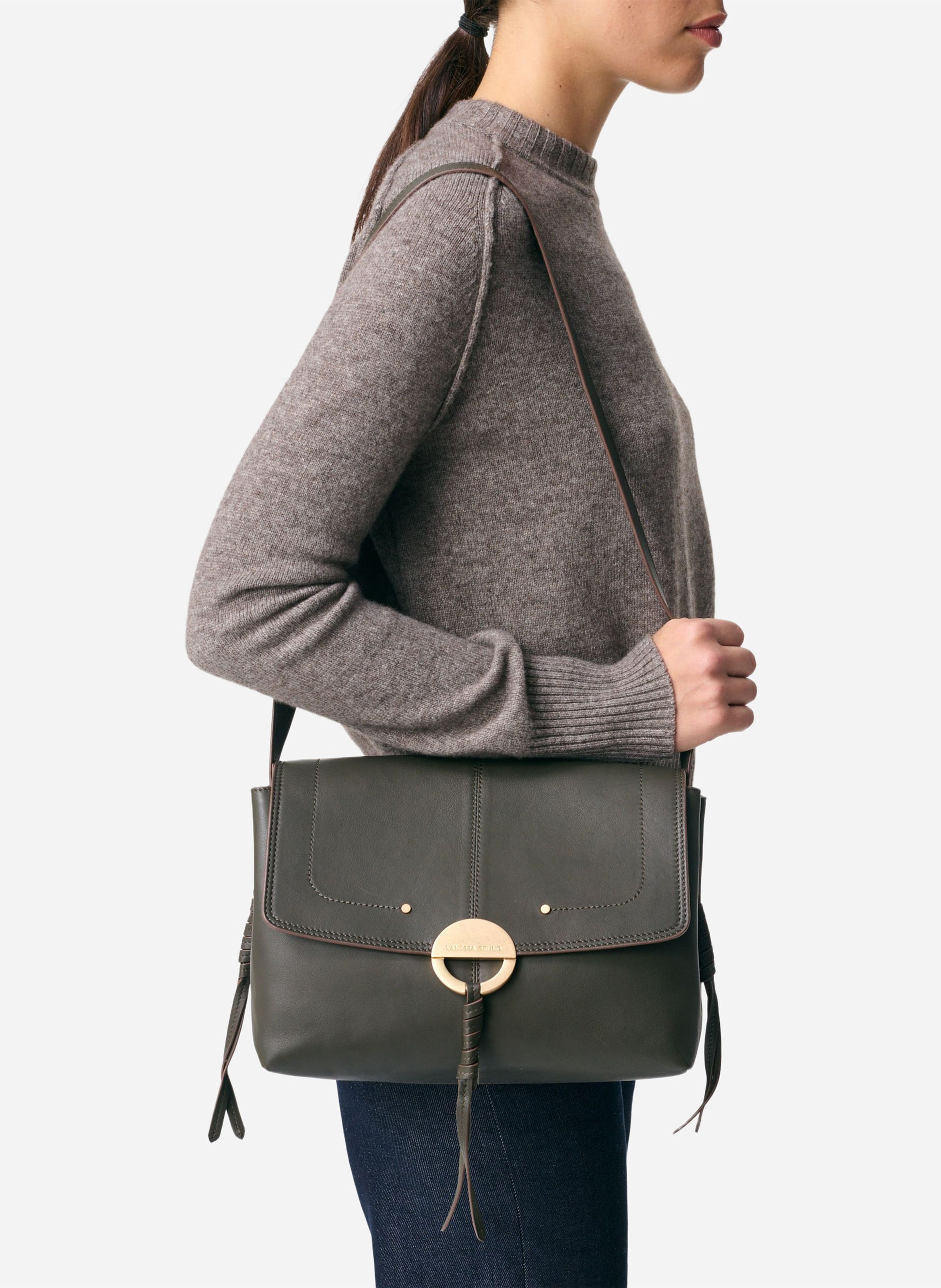 Soft leather shoulder bag VANESSA BRUNO Green