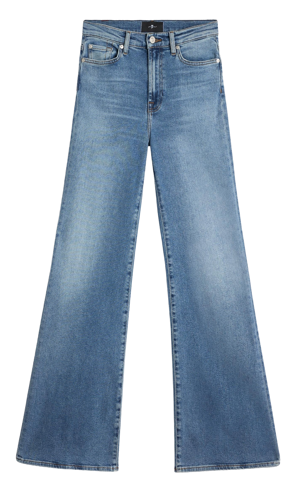 Hoge taille effen flared jeans 7 FOR ALL MANKIND Blauw