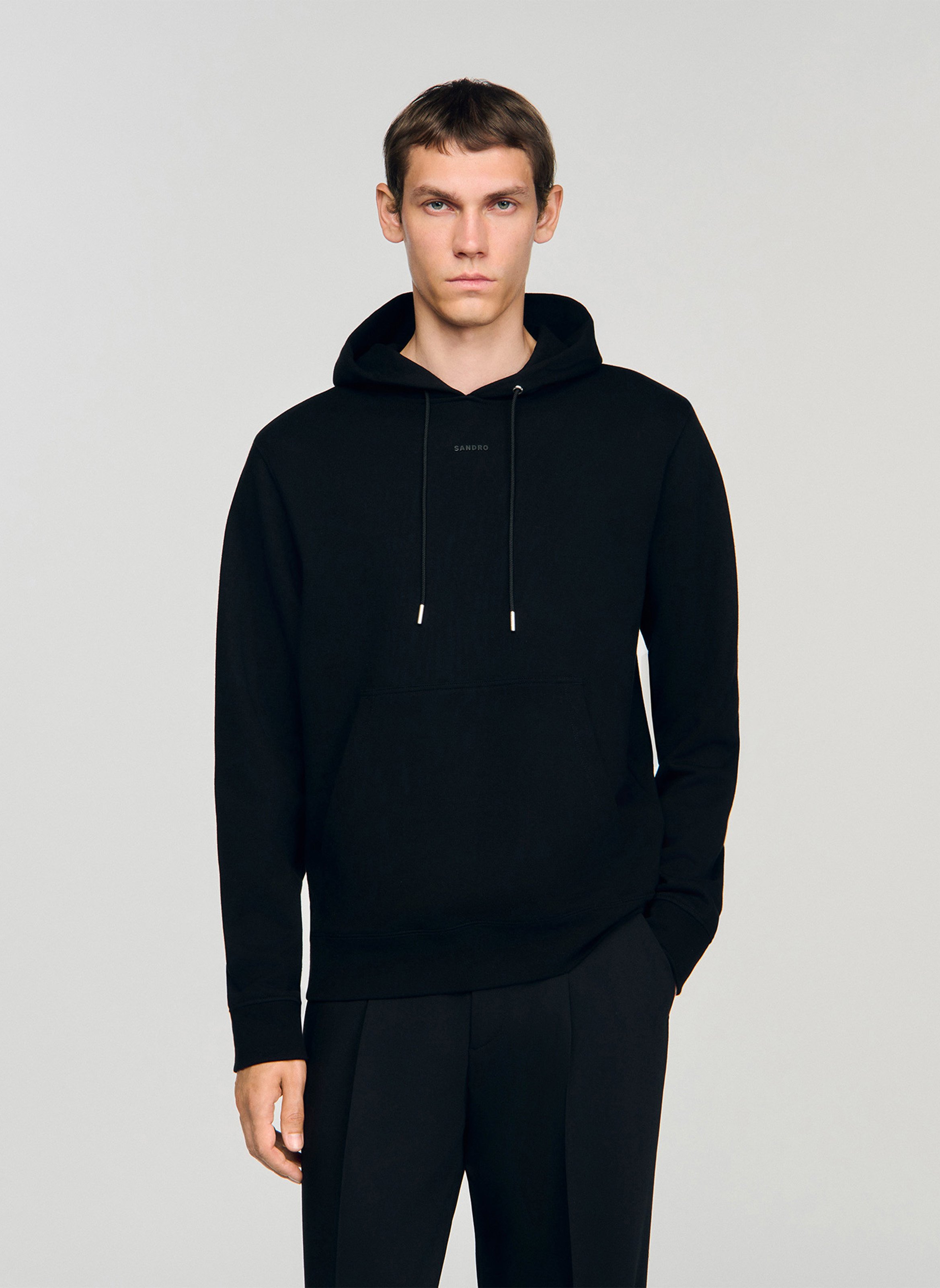 Regular-fit, katoenen polo SANDRO Zwart