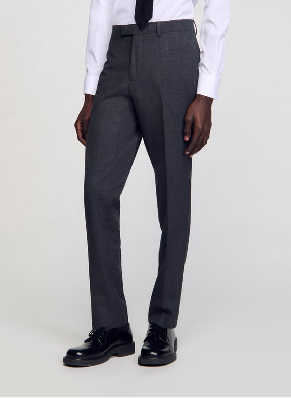Pantalon de costume grande taille Classic gris foncé Taille Courte Pantalon de costume grande taille Classic gris foncé Taille Courte