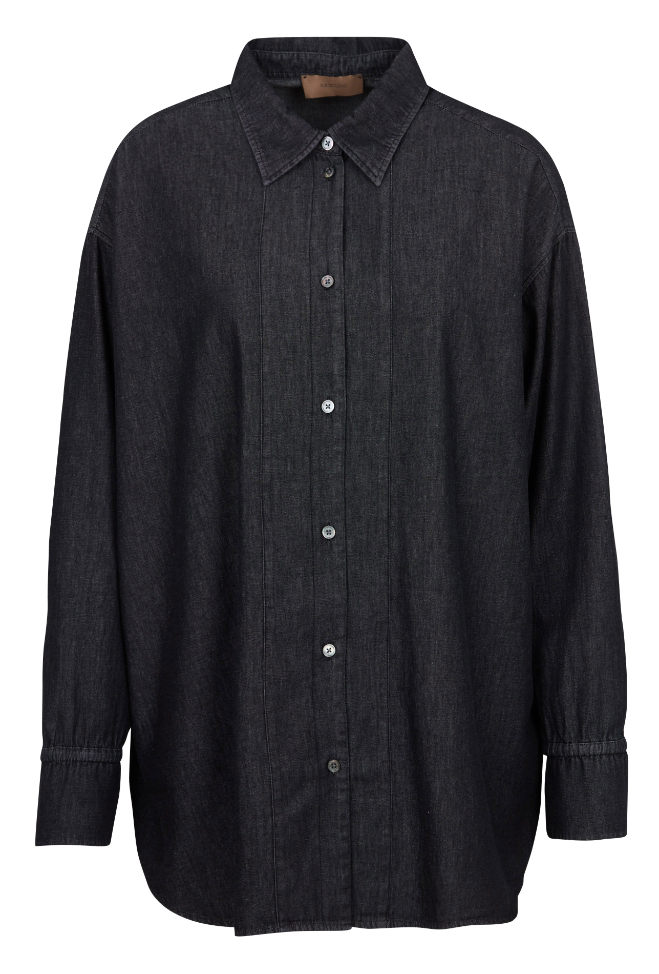 Wijde denim blouse met details op de rug RUE DE TOKYO Zwart