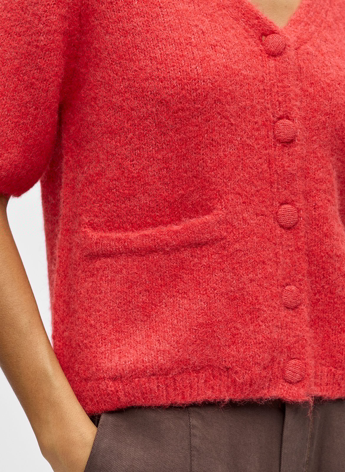 Gilet col v  OBJECT Rouge