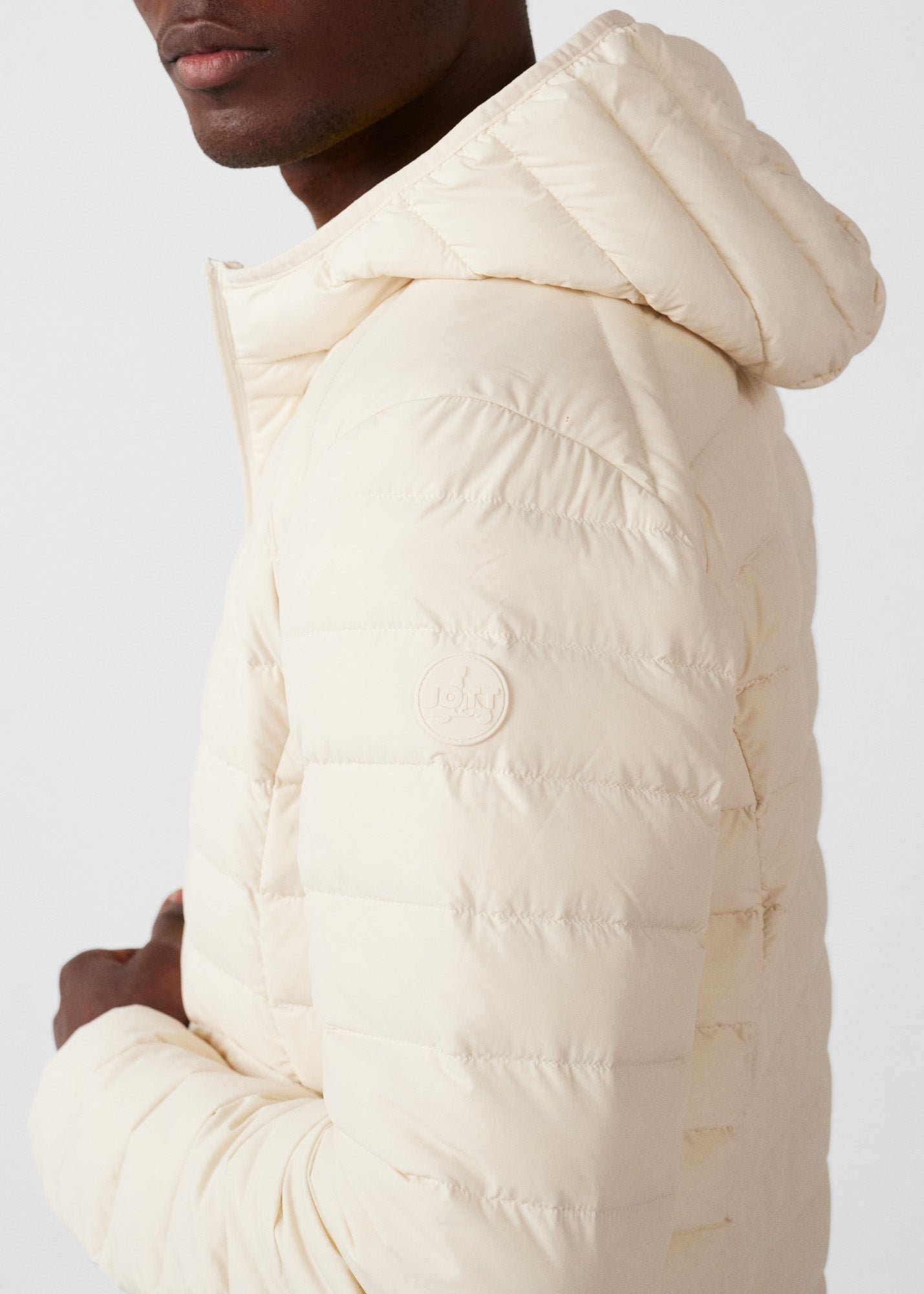 Frantz Stretch Lightweight Hooded Puffer Coat JOTT White