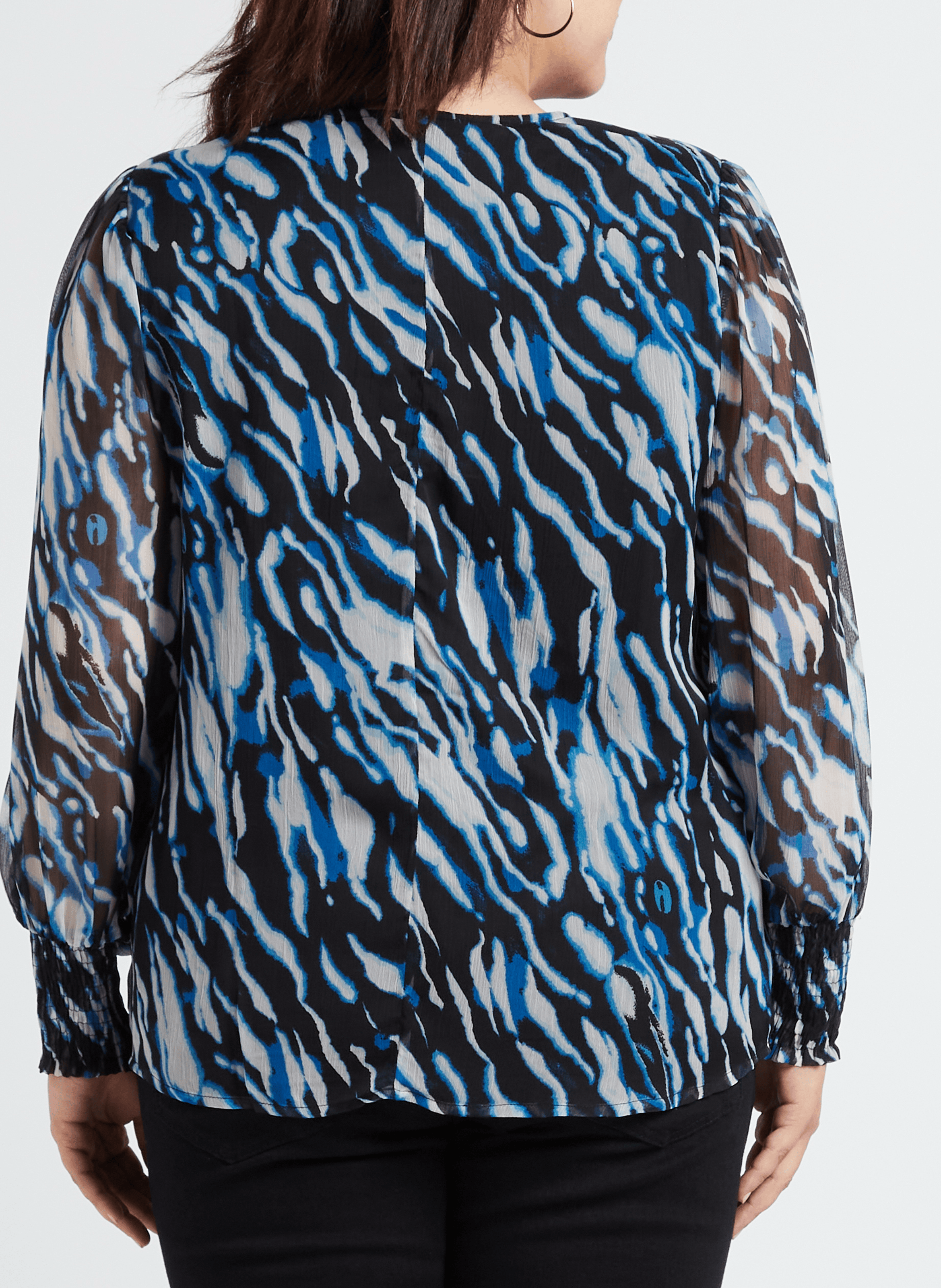 Top met V-hals en print EVOKED Zwart
