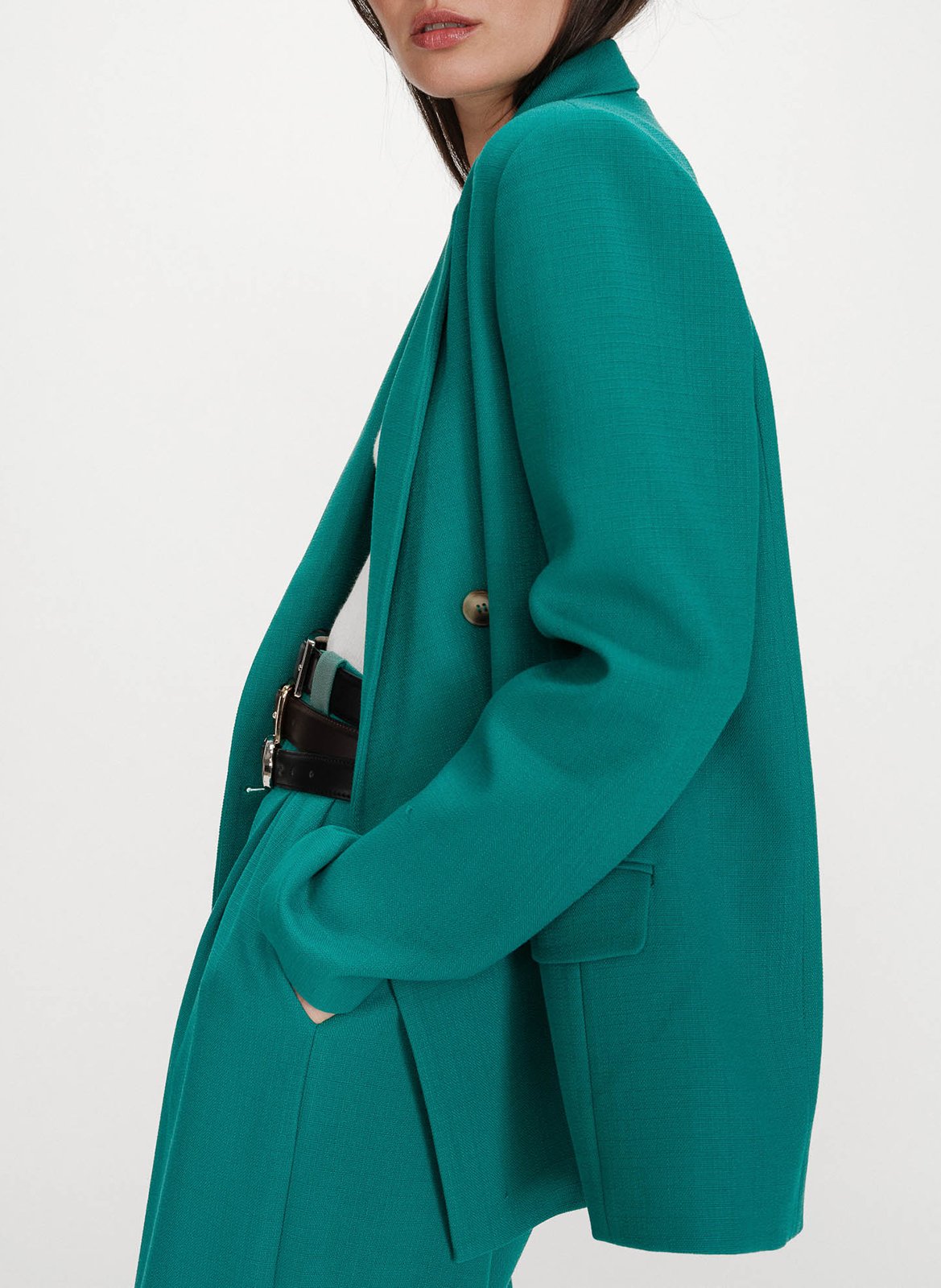 Plain straight blazer GRACE ET MILA Green