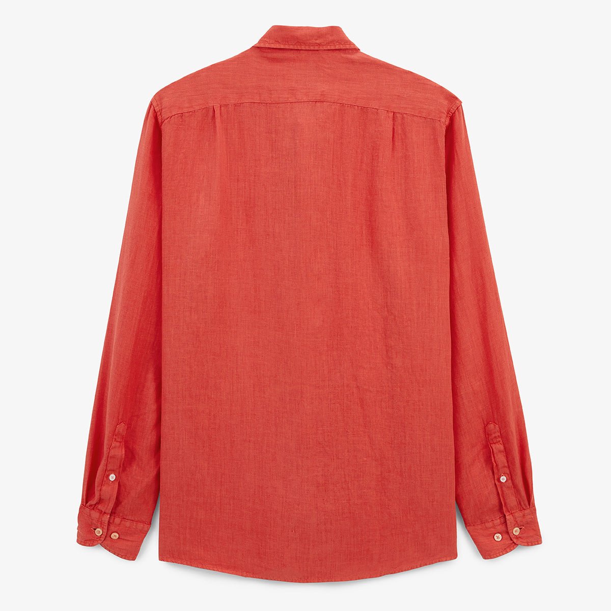 Solid long-sleeve linen shirt SERGE BLANCO Orange