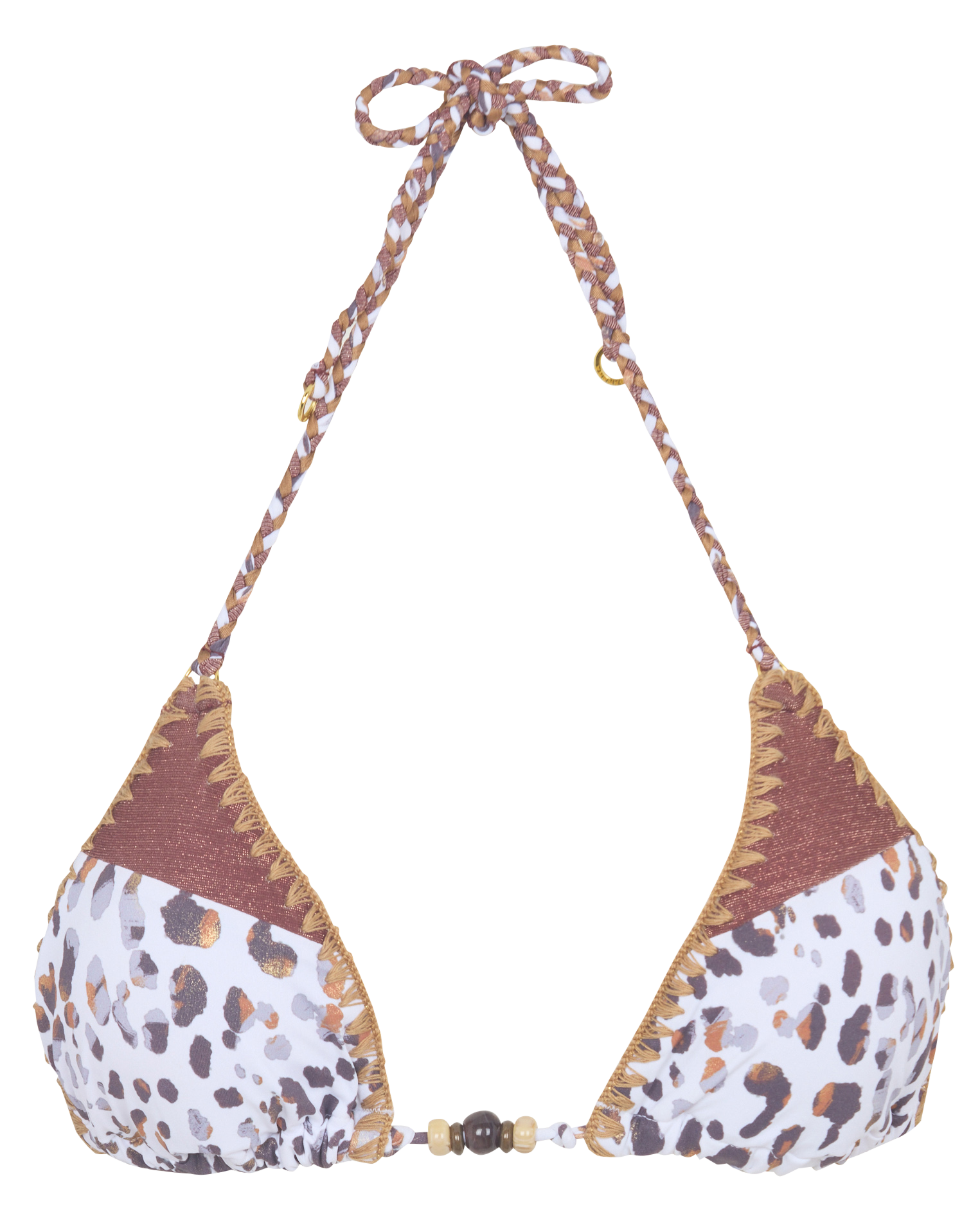 Leopard triangle bikini top BANANA MOON White