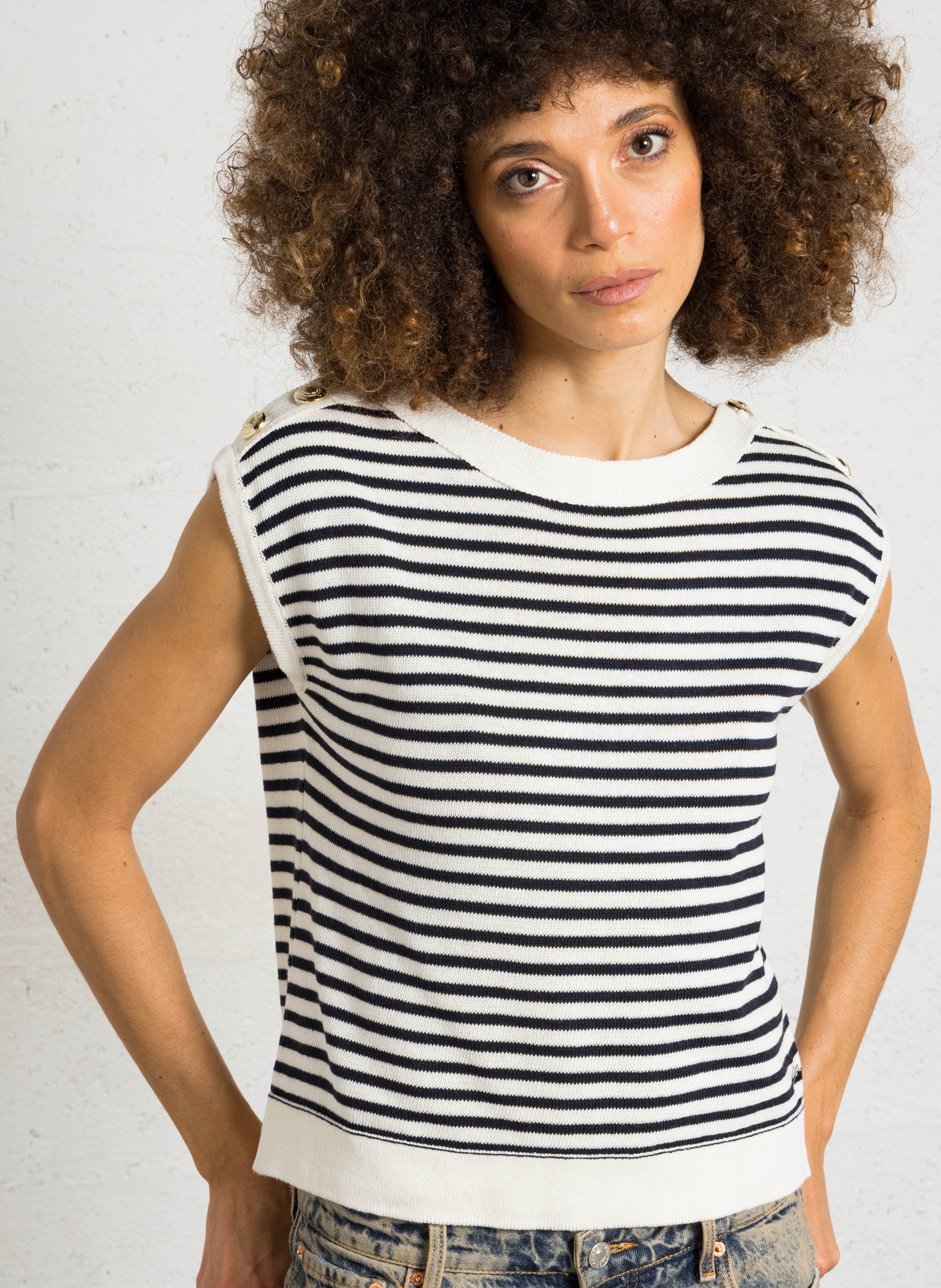 Pull oversize en coton mélangé PLEASE Bleu