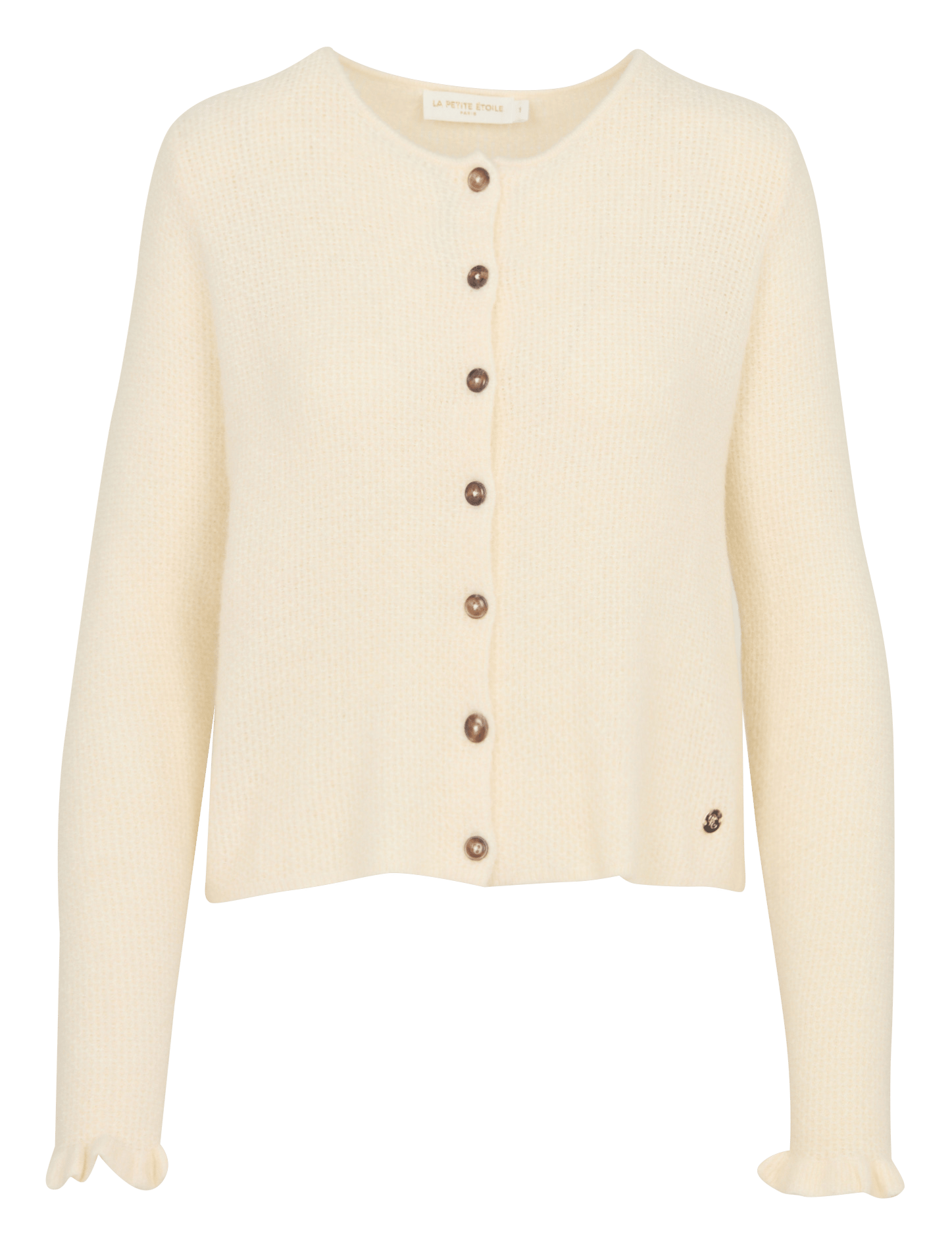 Straight round-neck cardigan LA PETITE ETOILE Beige